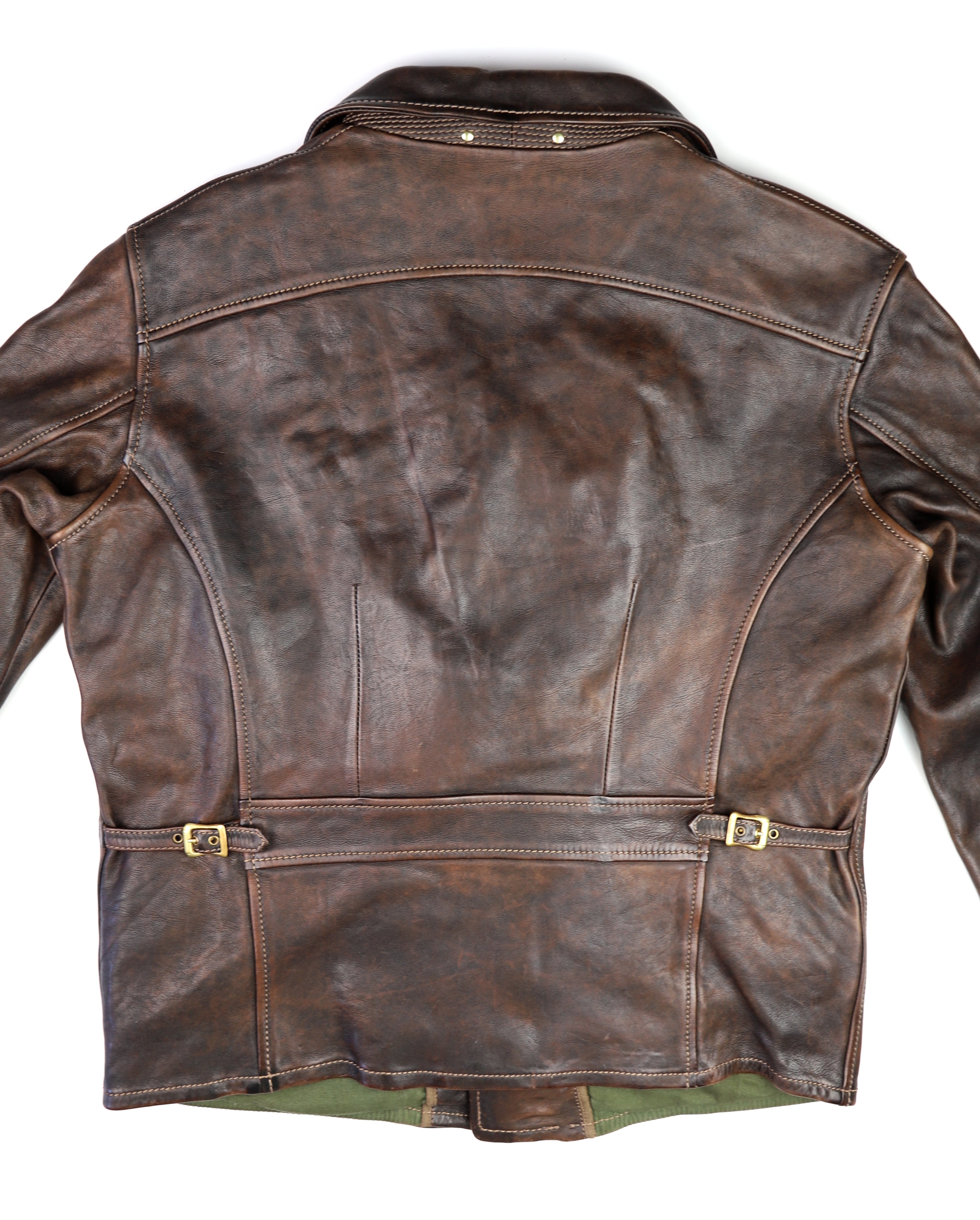 Thedi Evander Crosszip Half Belt, size 2XL, Chestnut Bruciato Horsehide