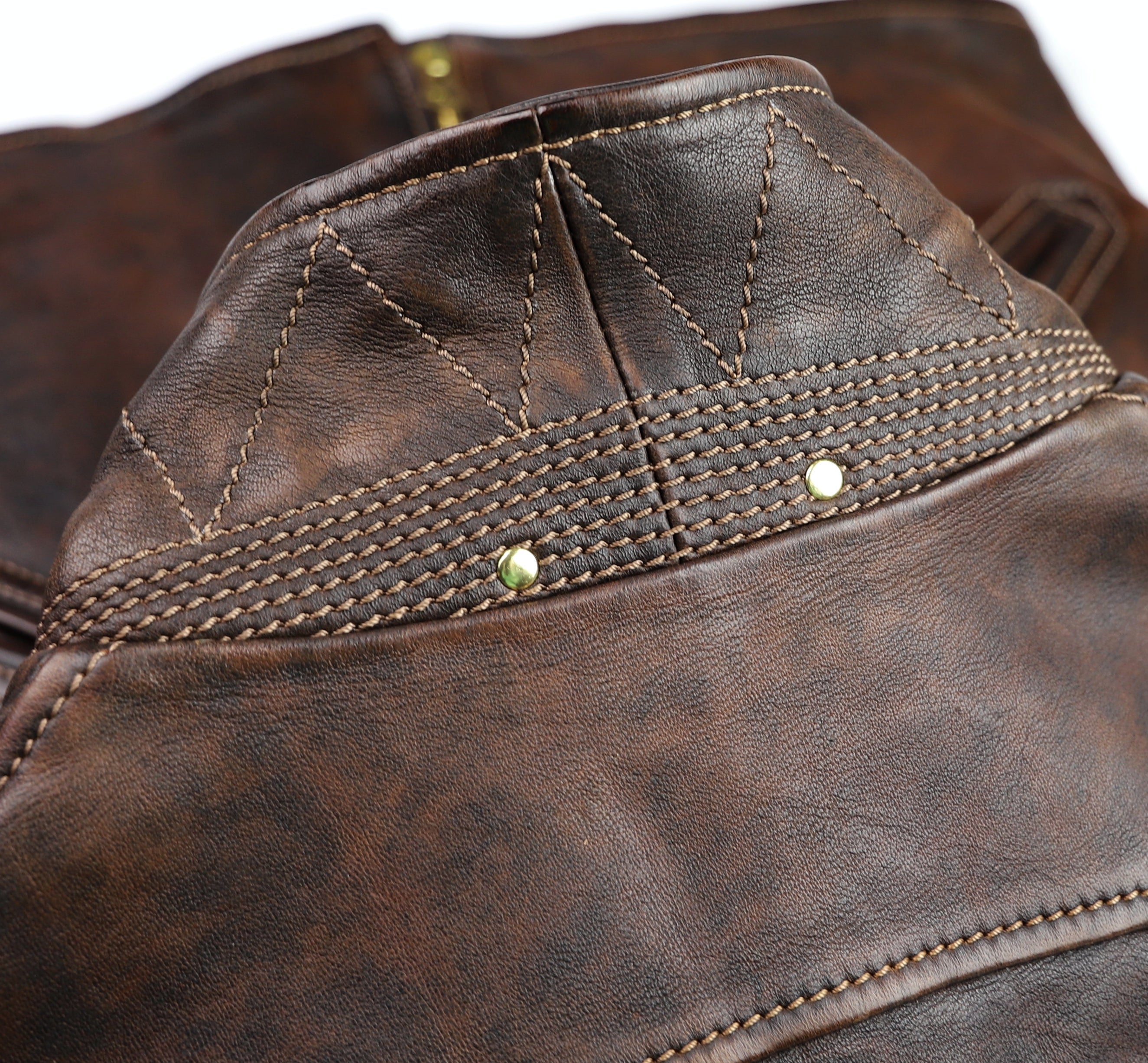 Thedi Evander Crosszip Half Belt, size 2XL, Chestnut Bruciato Horsehide