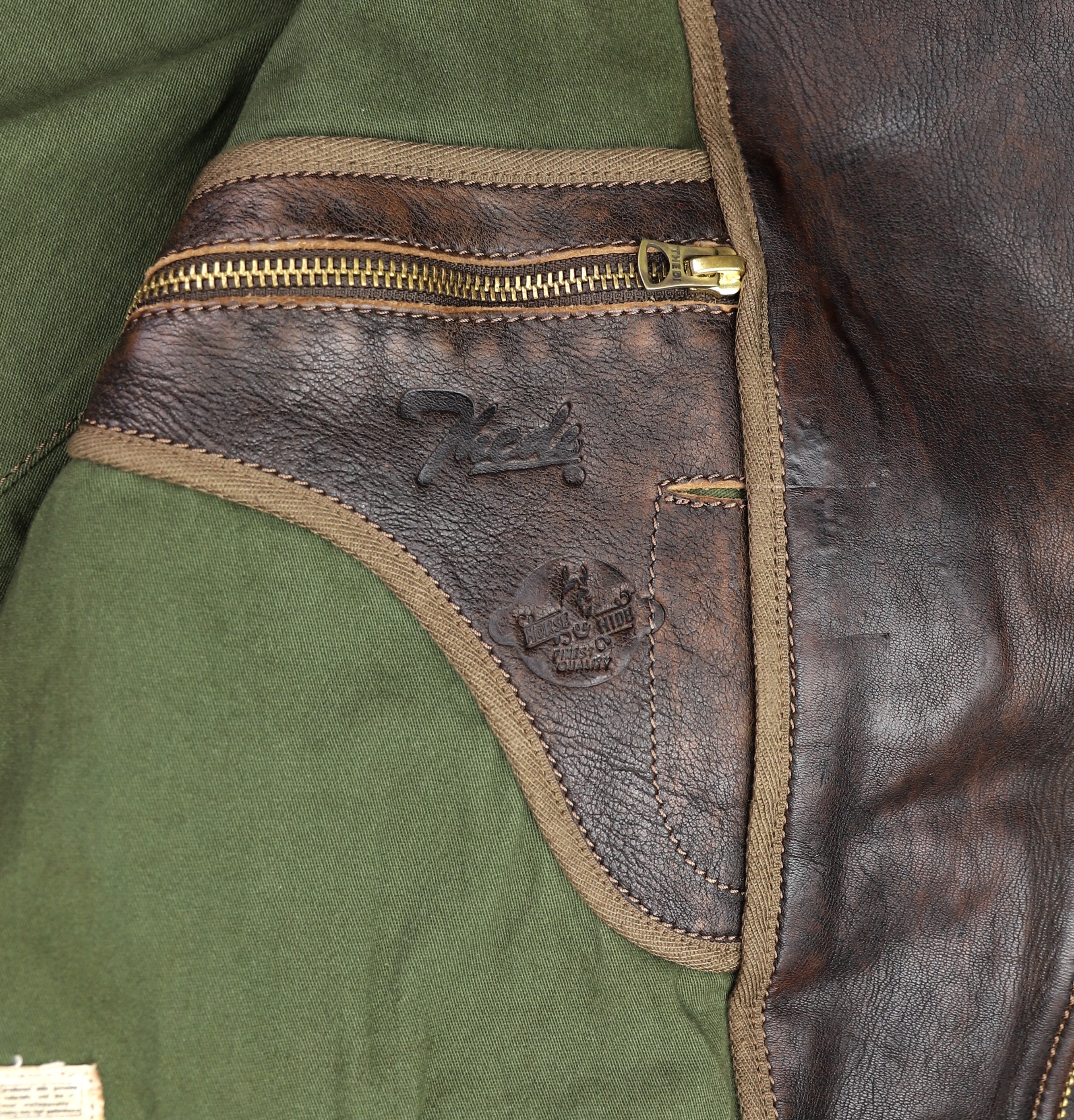 Thedi Evander Crosszip Half Belt, size 2XL, Chestnut Bruciato Horsehide