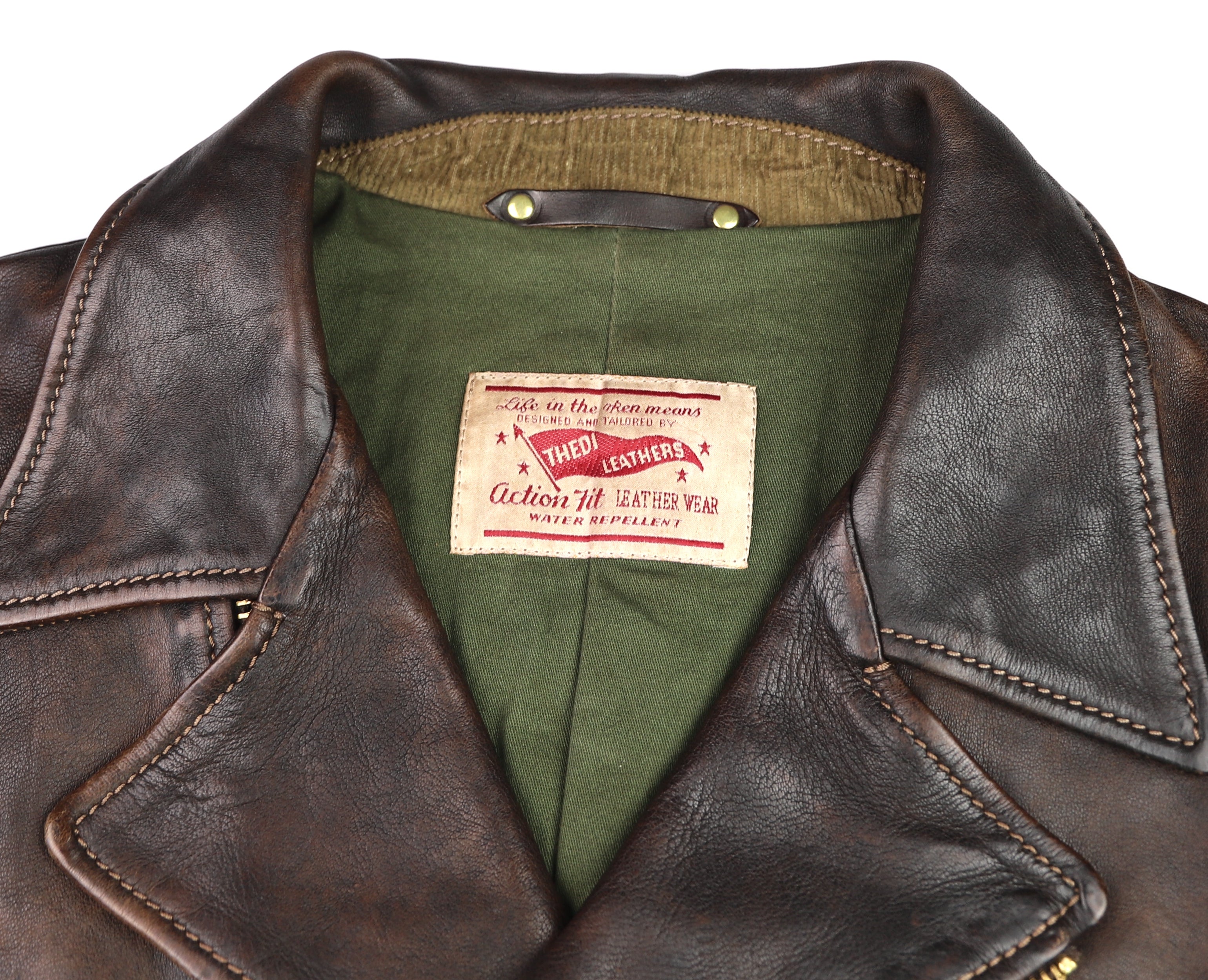 Thedi Evander Crosszip Half Belt, size 2XL, Chestnut Bruciato Horsehide