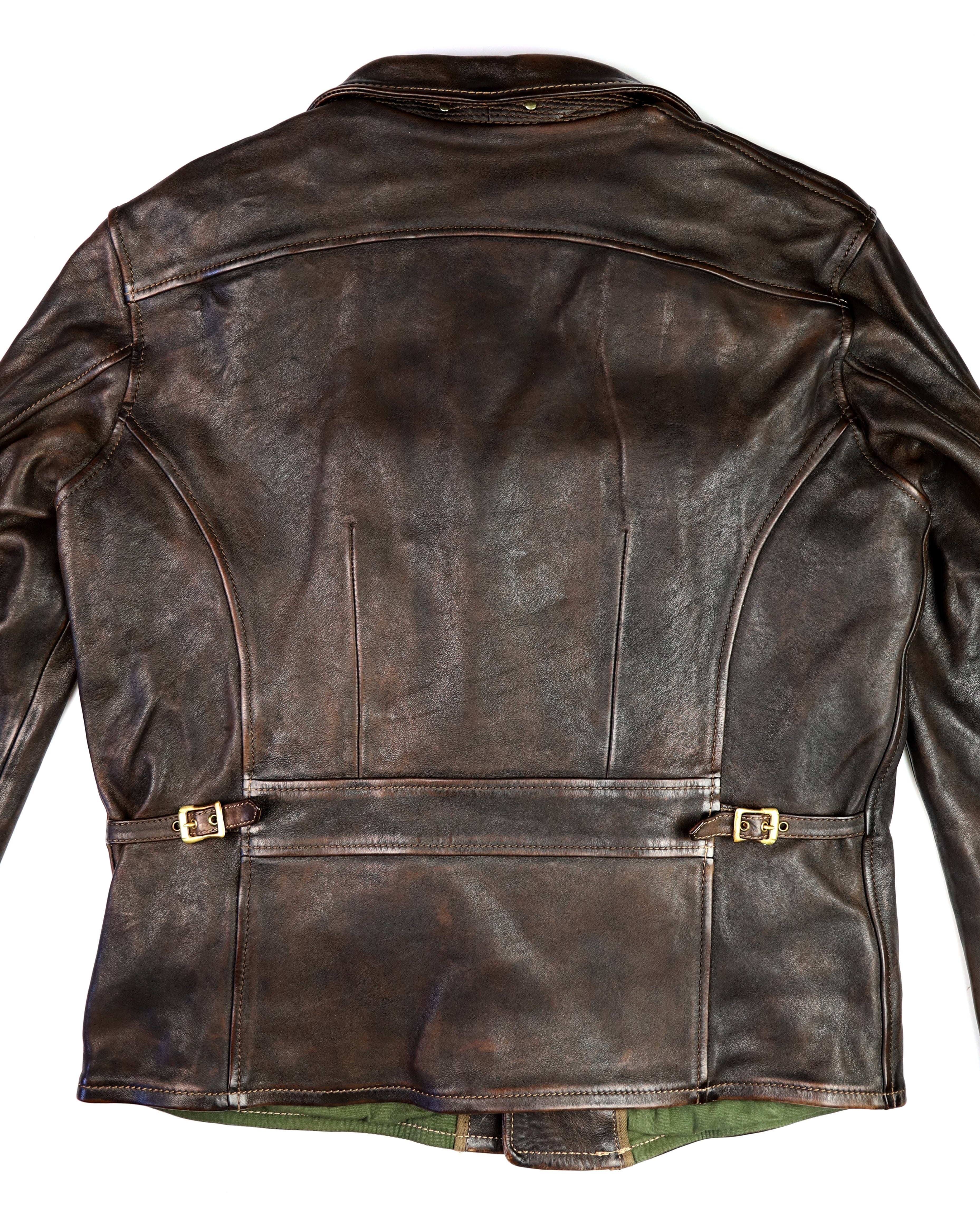 Thedi Evander Crosszip Half Belt, size 2XL, Chestnut Bruciato Horsehide