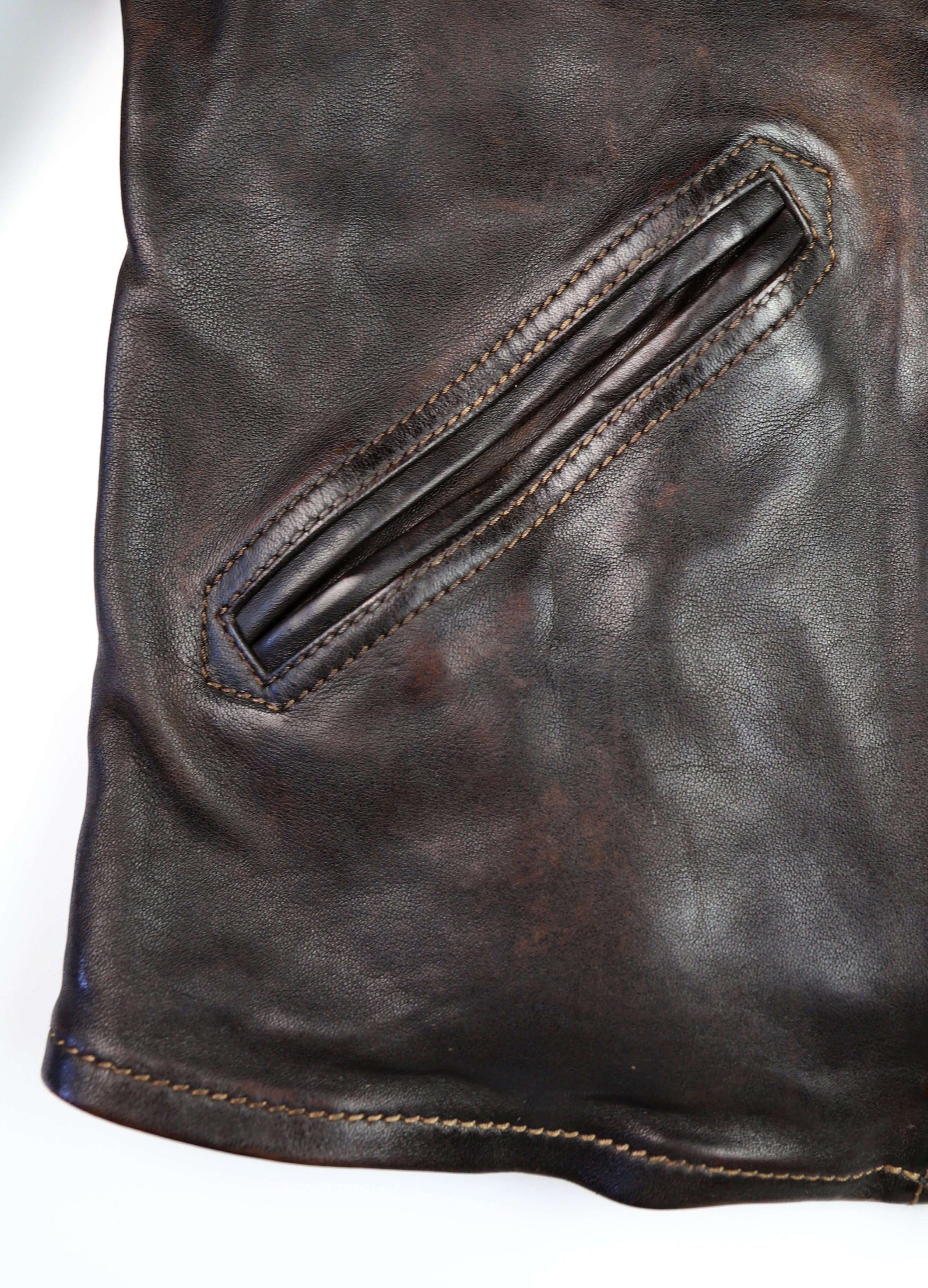 Thedi Evander Crosszip Half Belt, size 2XL, Chestnut Bruciato Horsehide