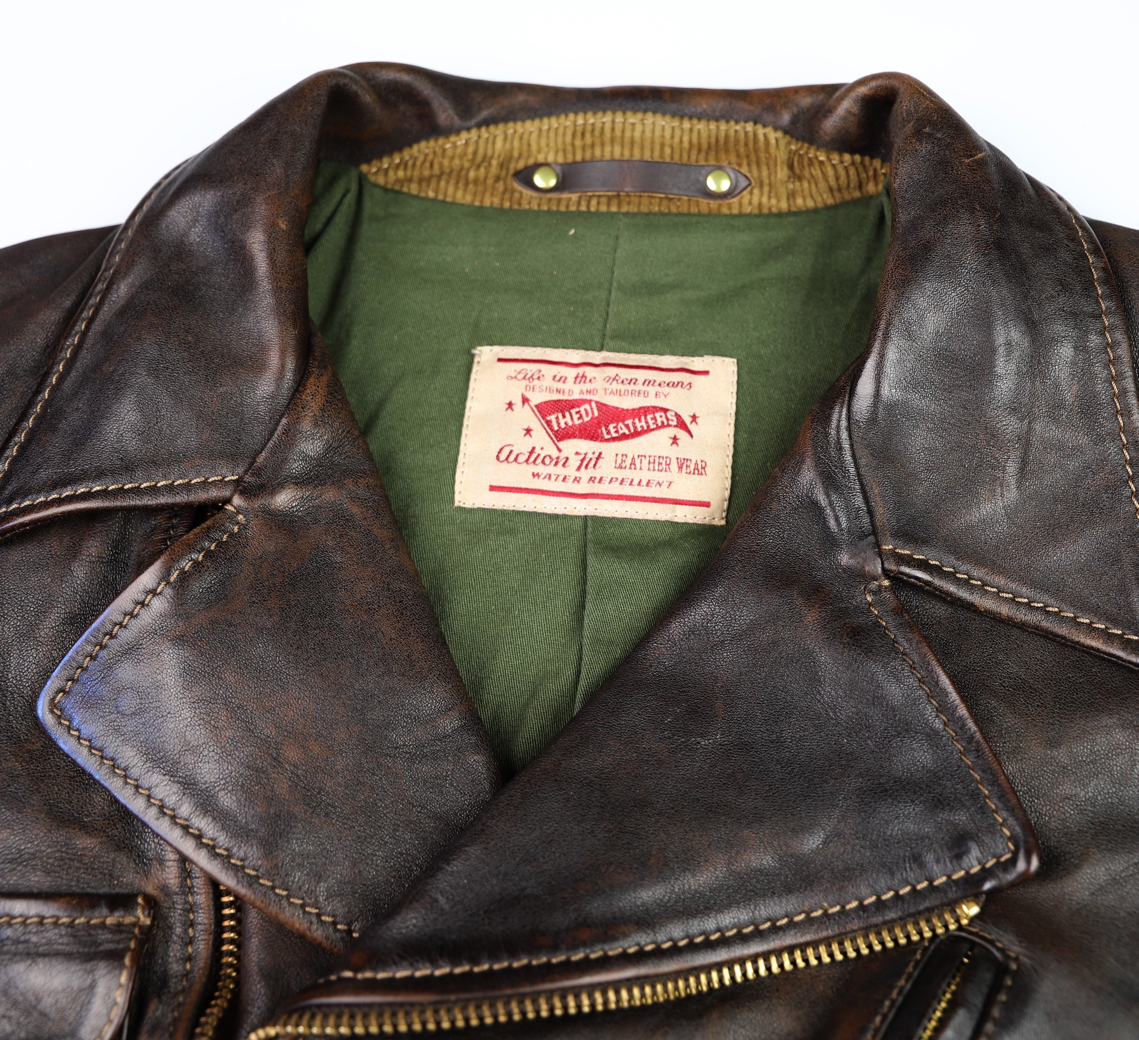 Thedi Evander Crosszip Half Belt, size 2XL, Chestnut Bruciato Horsehide