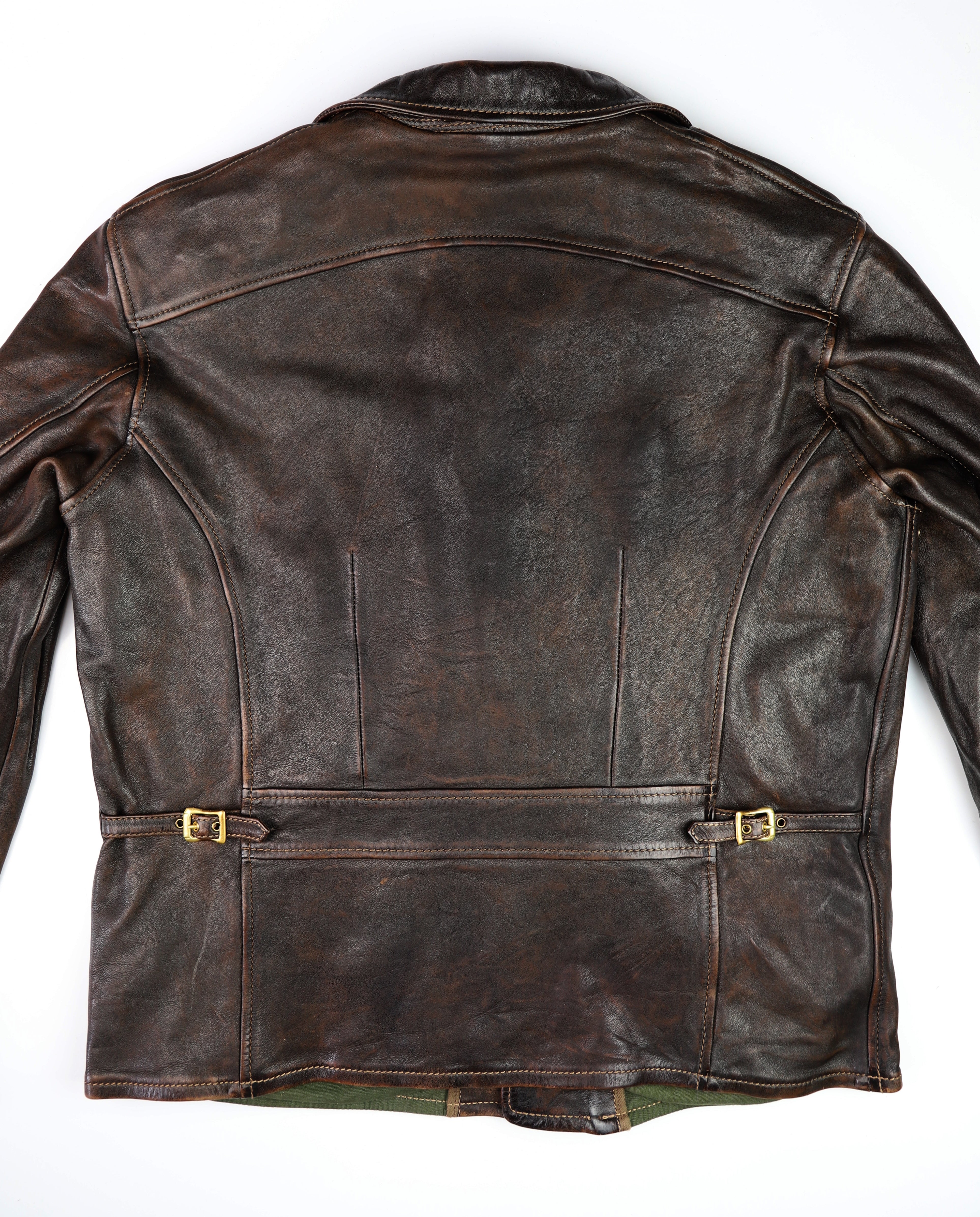 Thedi Evander Crosszip Half Belt, size 3XL, Chestnut Bruciato Horsehide