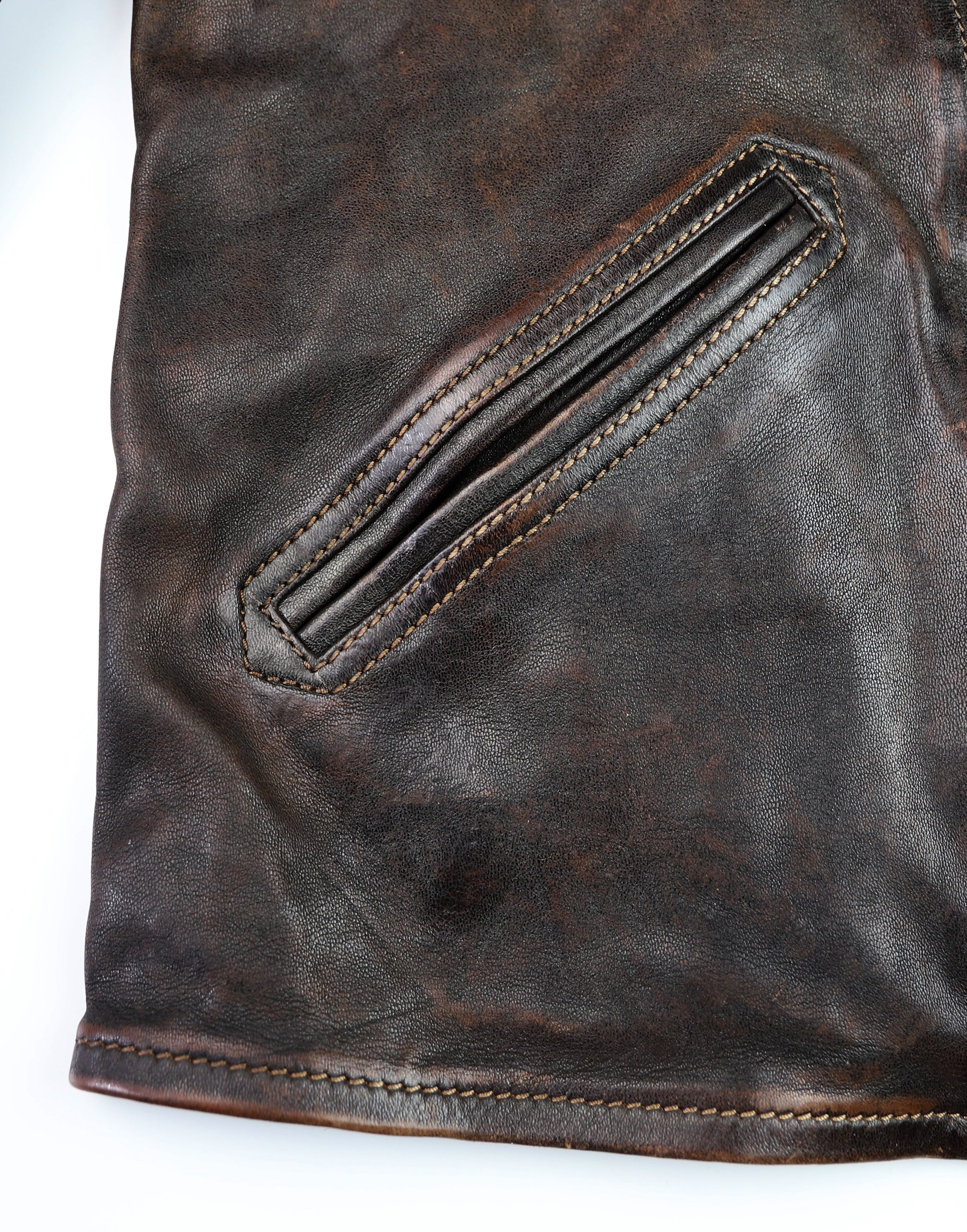 Thedi Evander Crosszip Half Belt, size 3XL, Chestnut Bruciato Horsehide