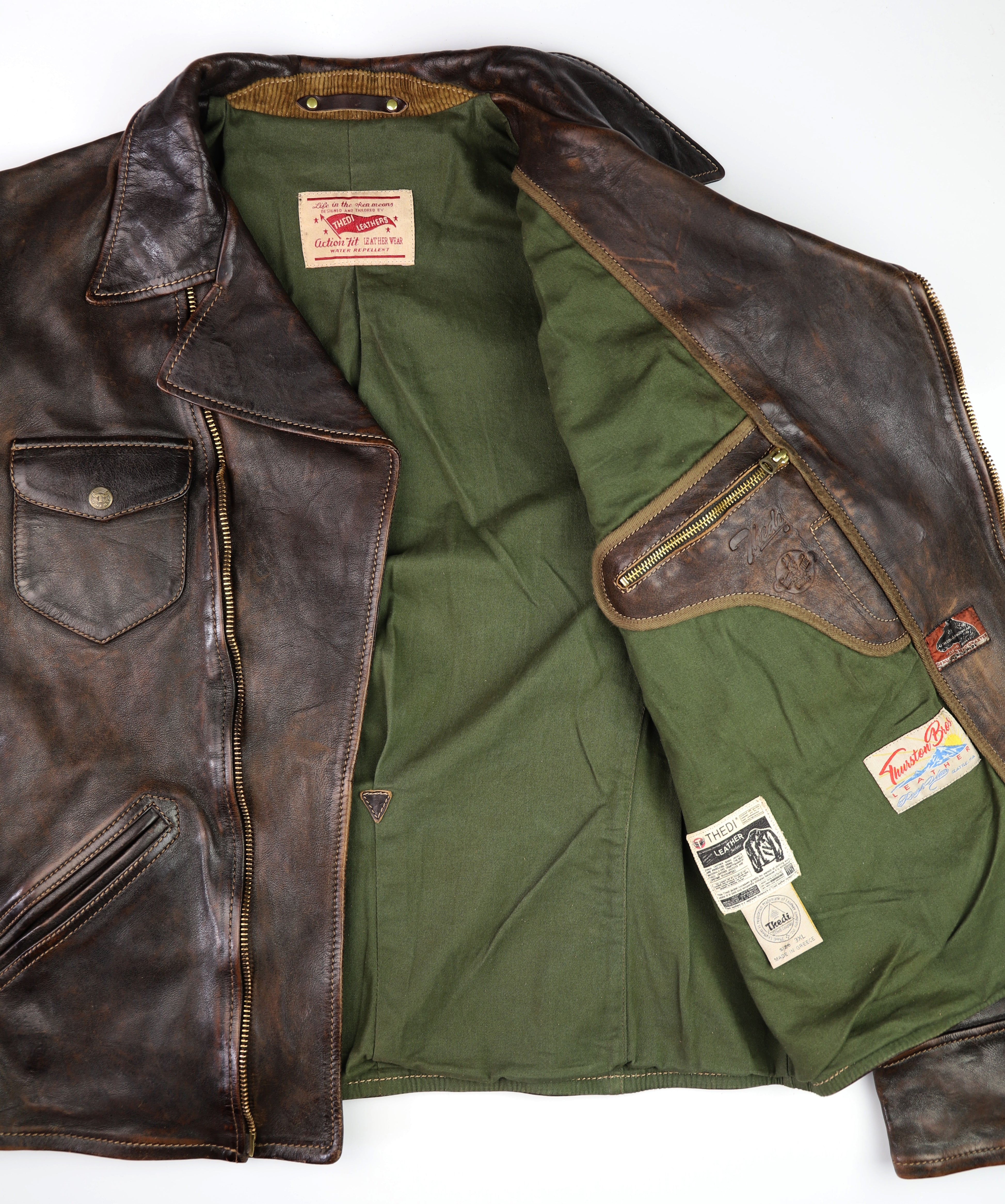 Thedi Evander Crosszip Half Belt, size 3XL, Chestnut Bruciato Horsehide