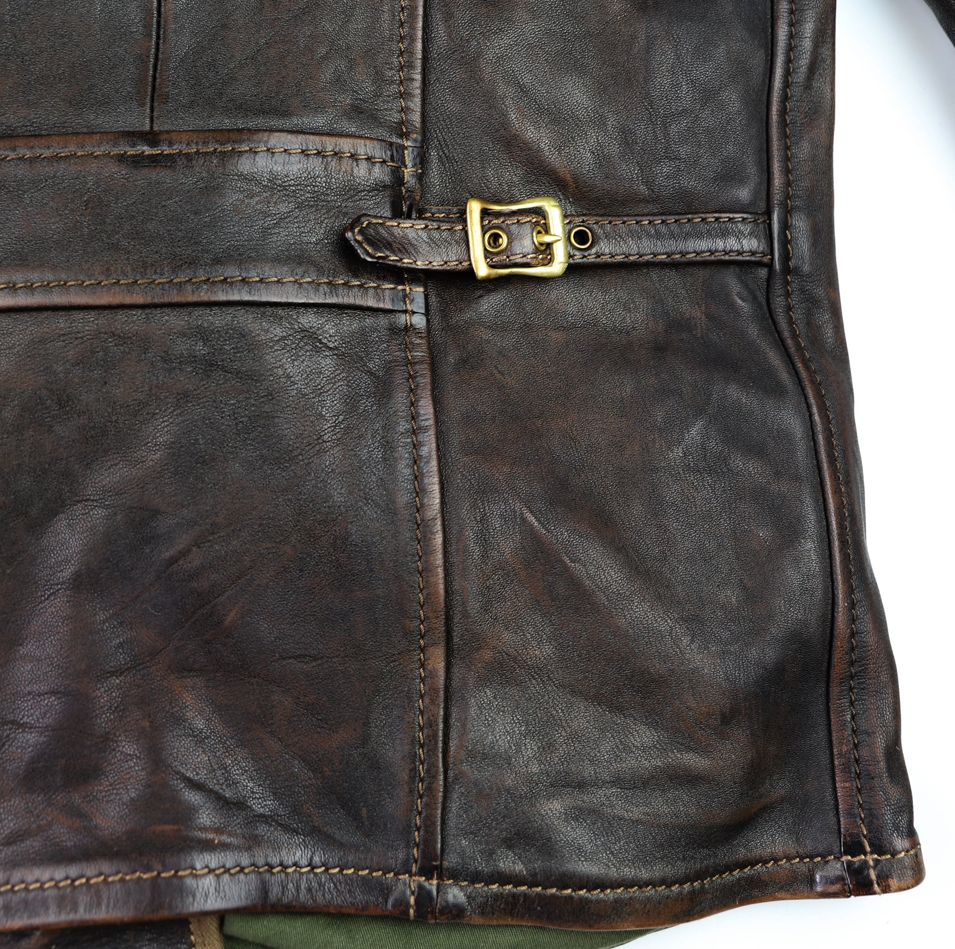 Thedi Evander Crosszip Half Belt, size 3XL, Chestnut Bruciato Horsehide