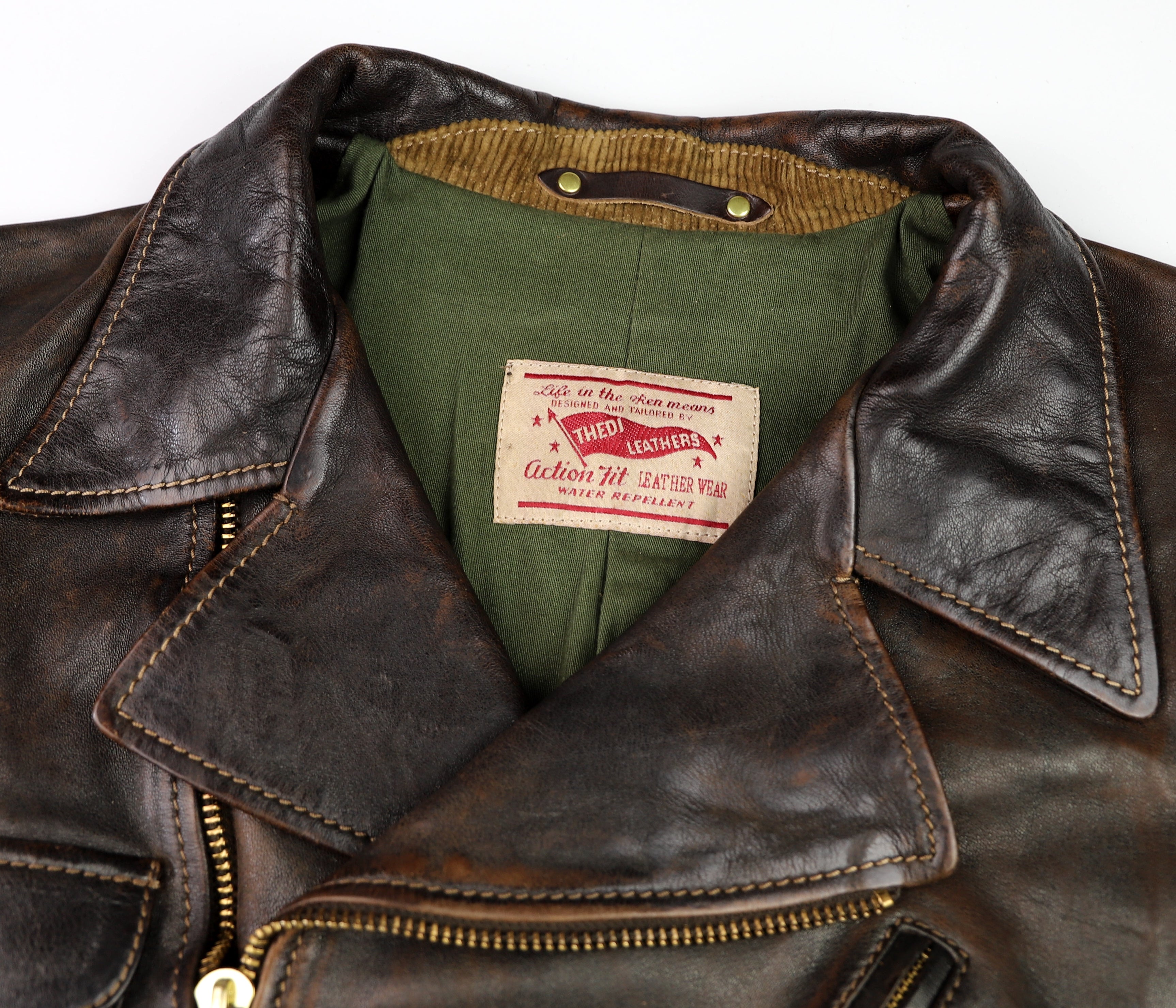 Thedi Evander Crosszip Half Belt, size 3XL, Chestnut Bruciato Horsehide