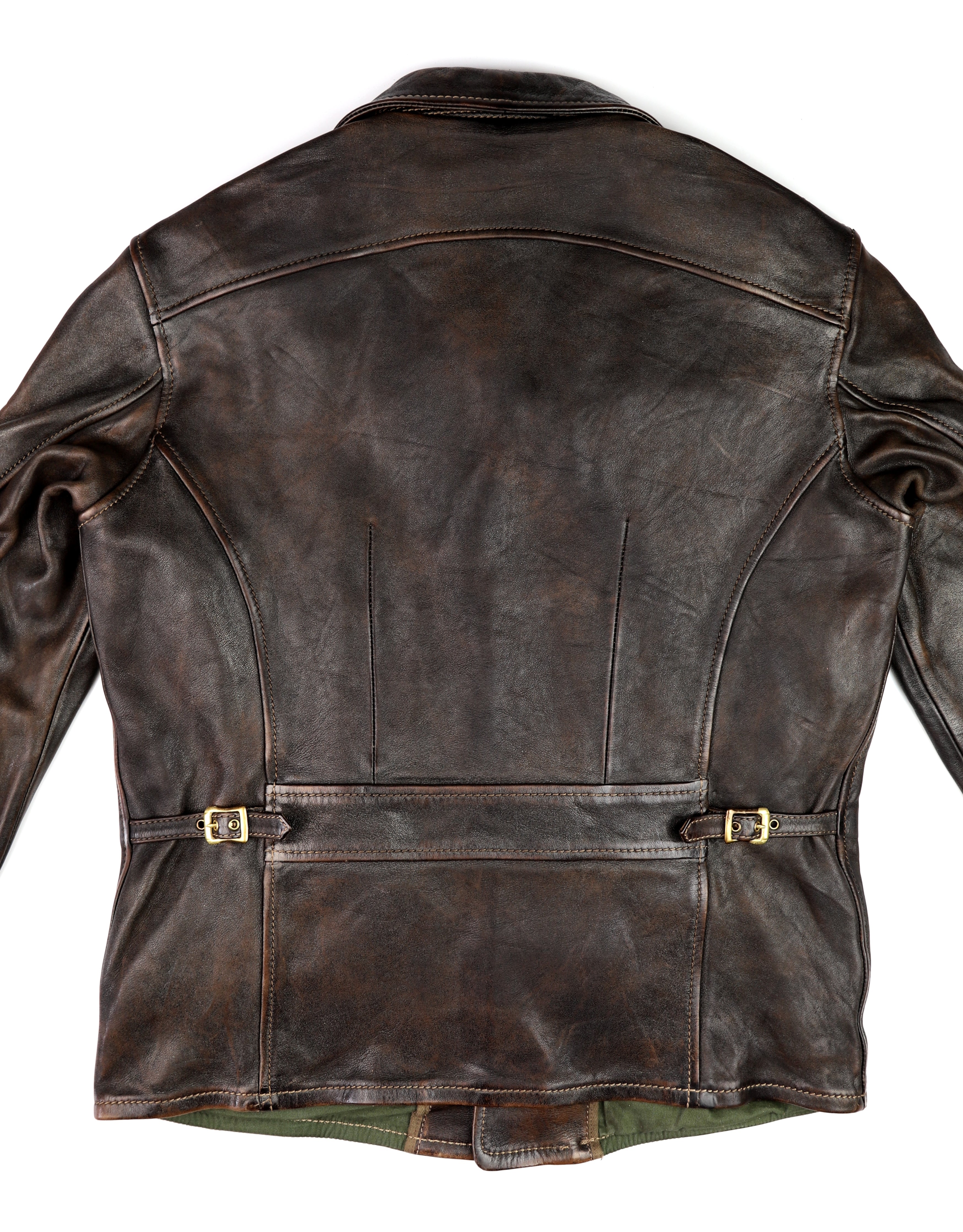 Thedi Evander Crosszip Half Belt, size Large, Chestnut Bruciato Horsehide