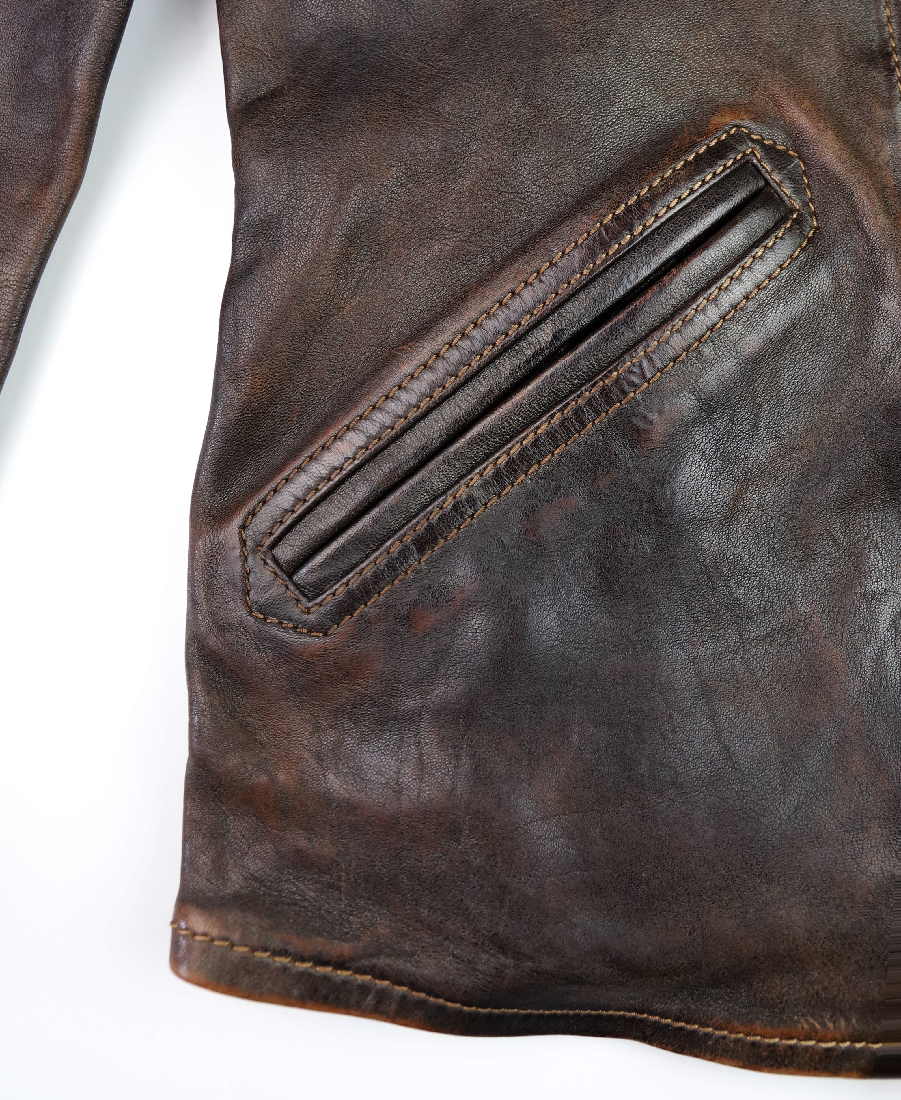 Thedi Evander Crosszip Half Belt, size Large, Chestnut Bruciato Horsehide