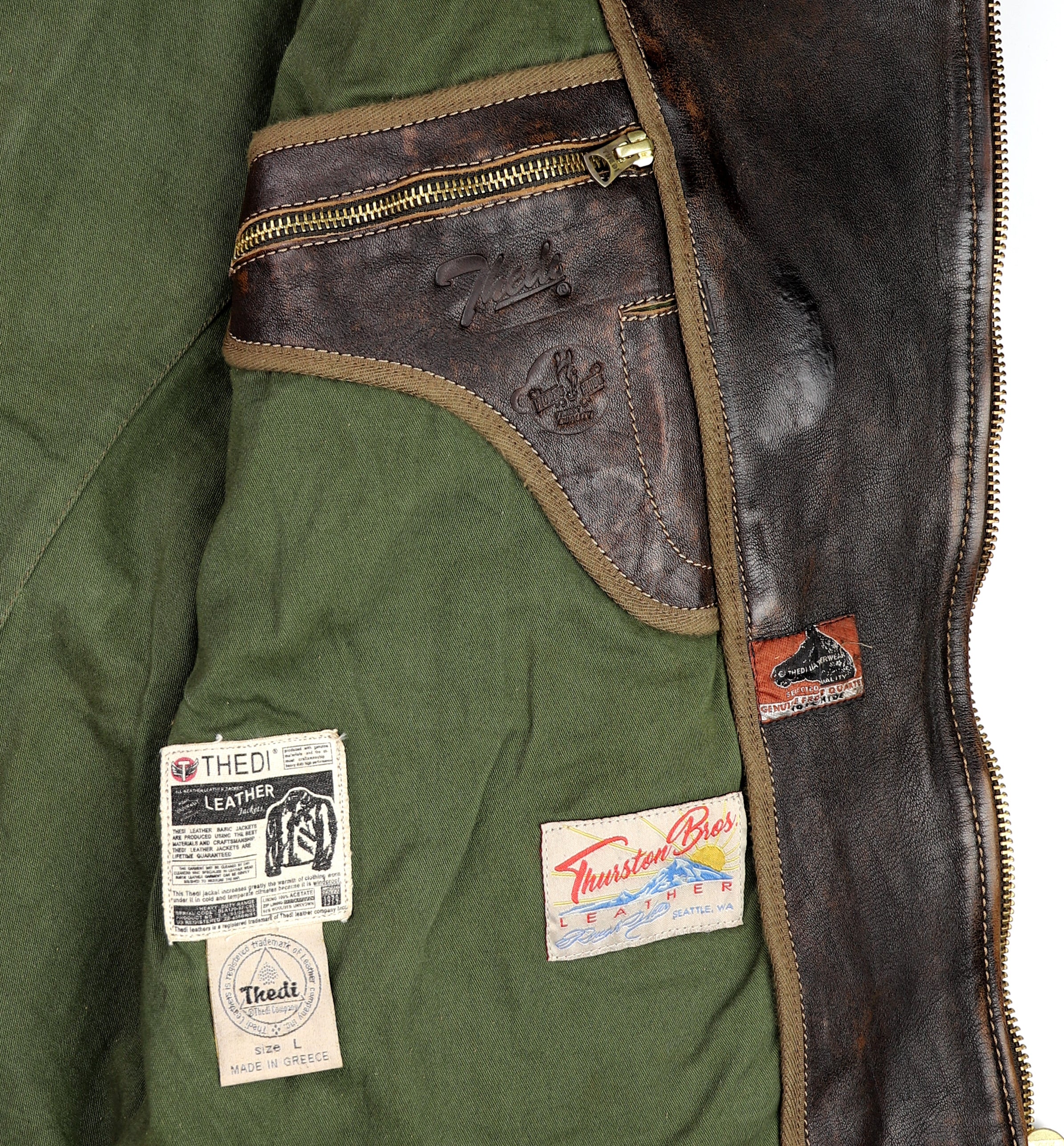 Thedi Evander Crosszip Half Belt, size Large, Chestnut Bruciato Horsehide