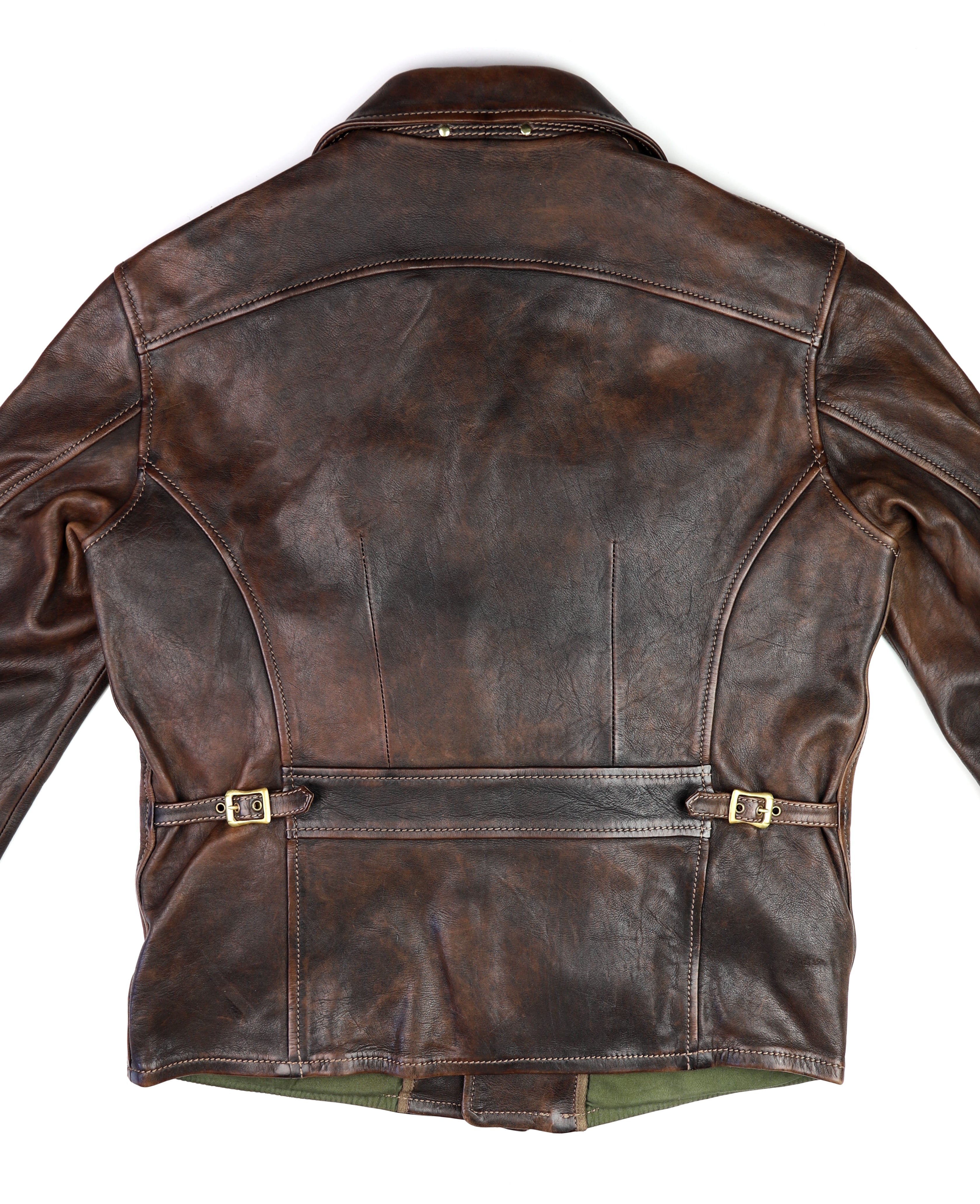 Thedi Evander Crosszip Half Belt, size Medium, Chestnut Bruciato Horsehide