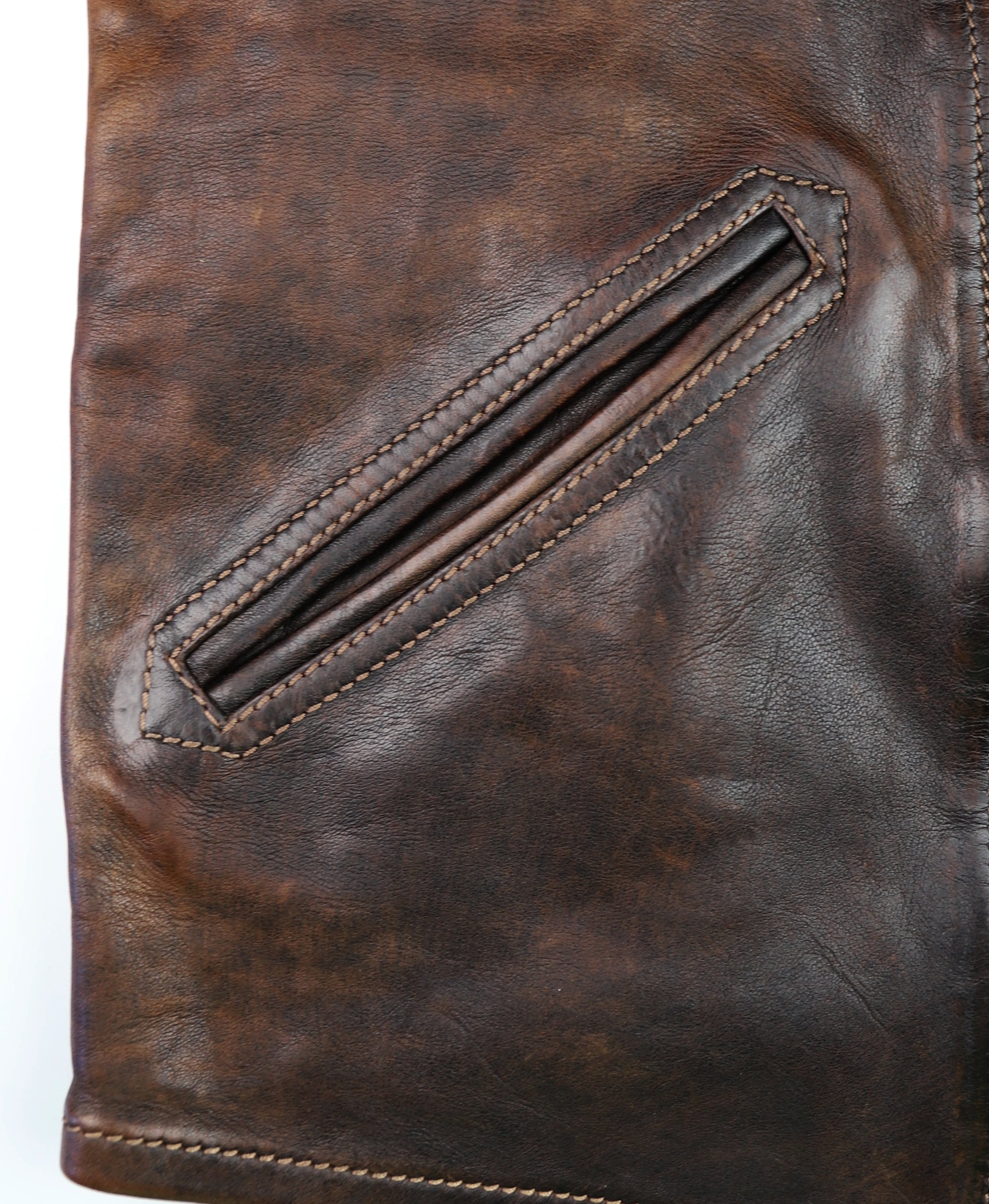 Thedi Evander Crosszip Half Belt, size Medium, Chestnut Bruciato Horsehide