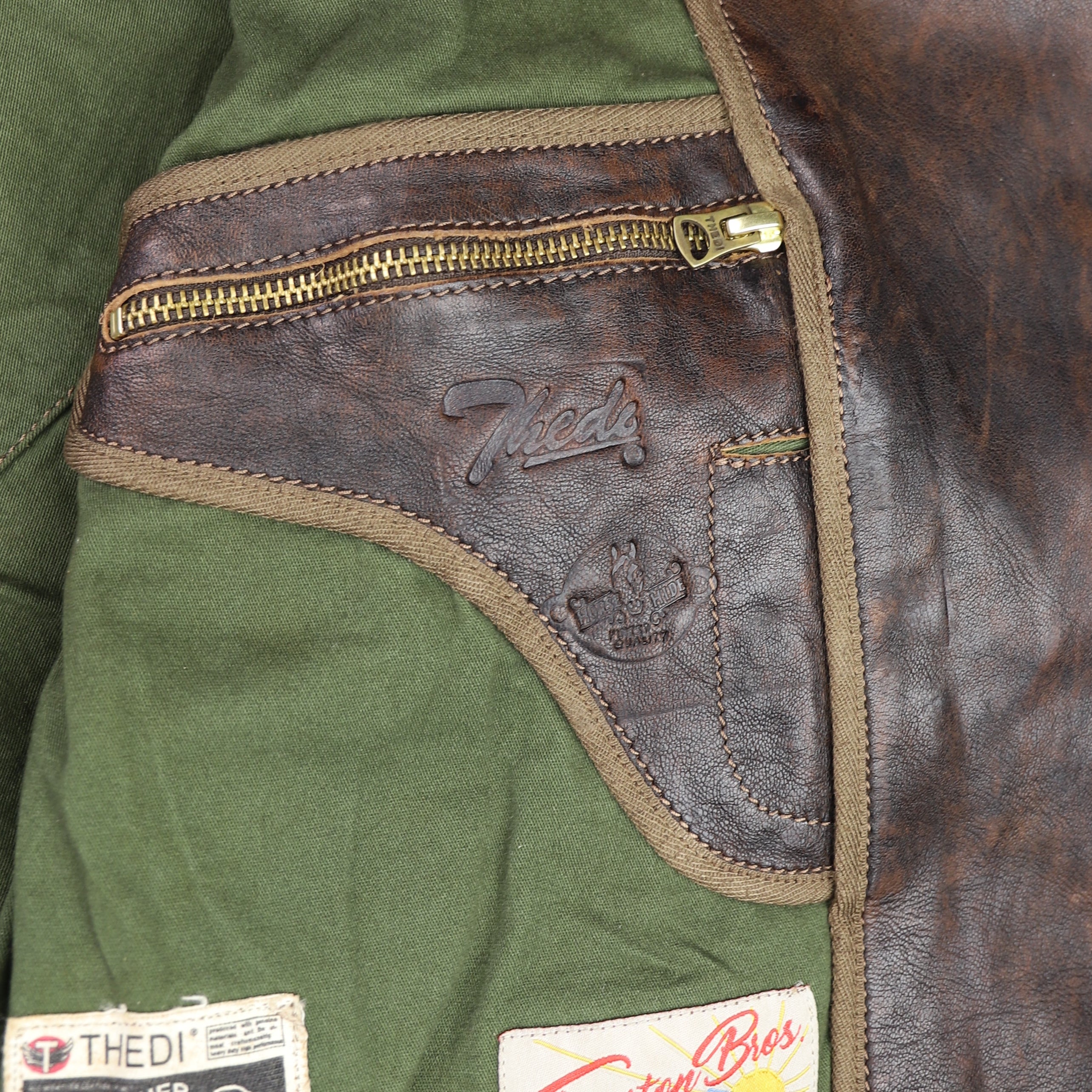 Thedi Evander Crosszip Half Belt, size Medium, Chestnut Bruciato Horsehide