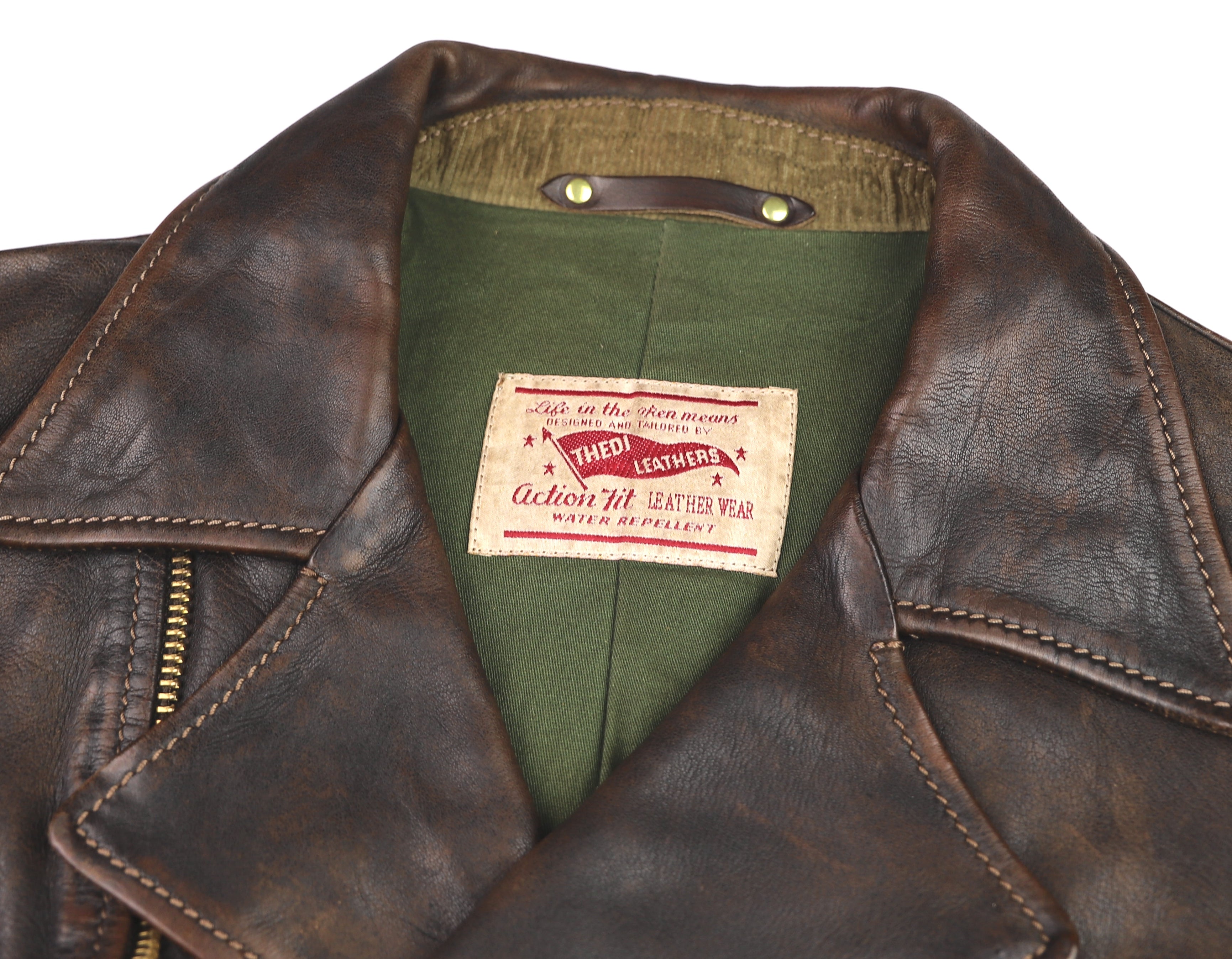 Thedi Evander Crosszip Half Belt, size Medium, Chestnut Bruciato Horsehide