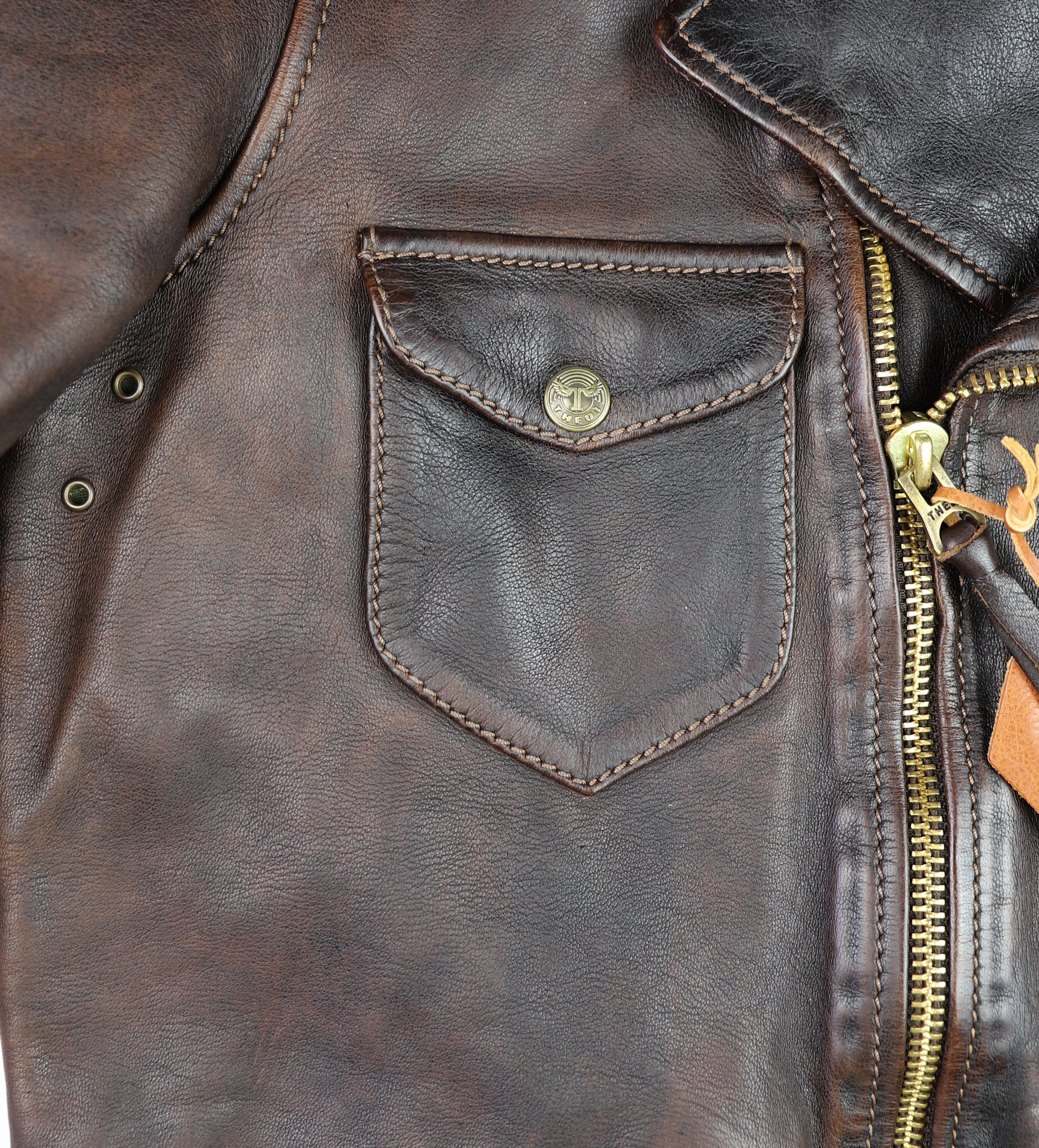 Thedi Evander Crosszip Half Belt, size XL, Chestnut Bruciato Horsehide