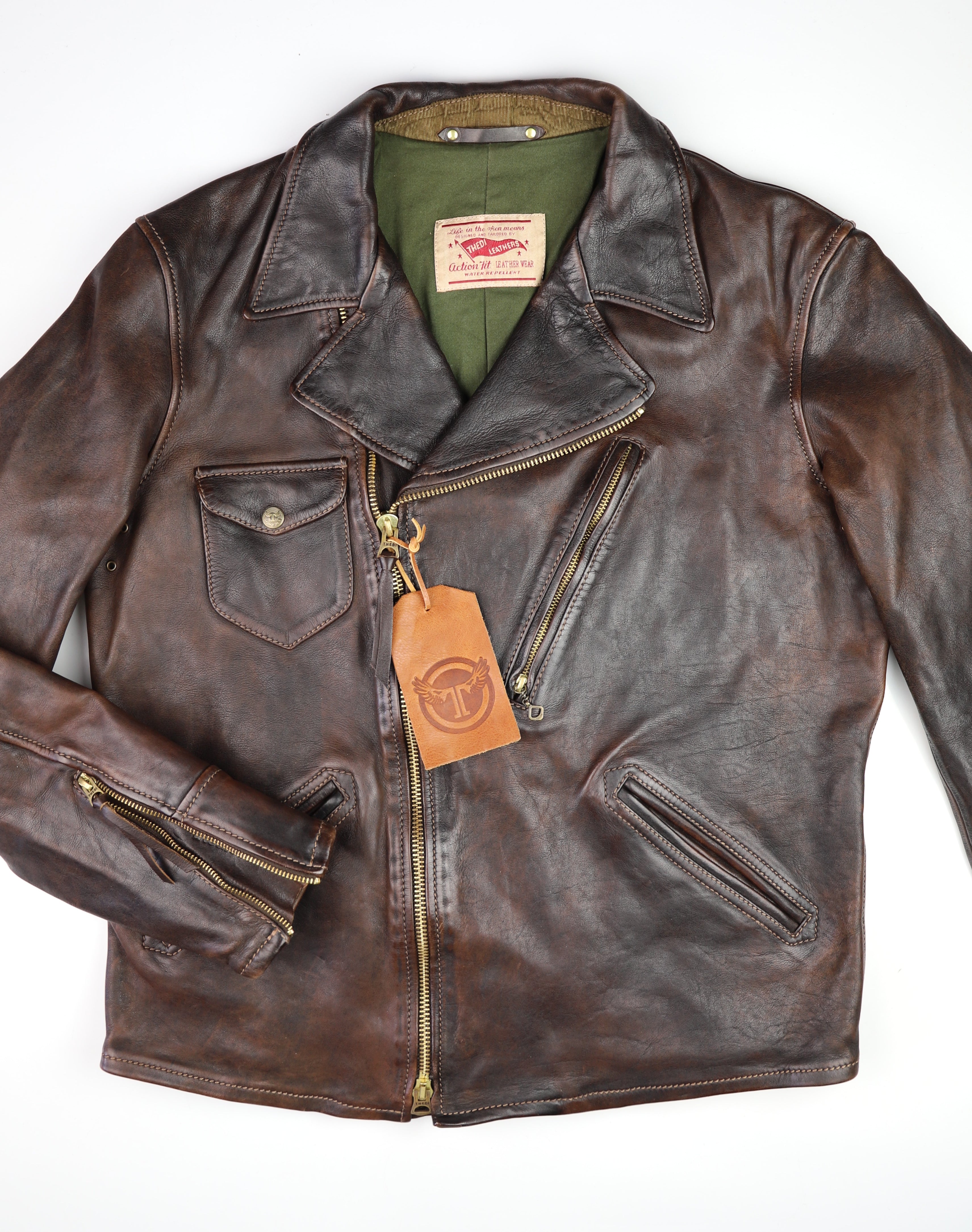 Thedi Evander Crosszip Half Belt, size XL, Chestnut Bruciato Horsehide