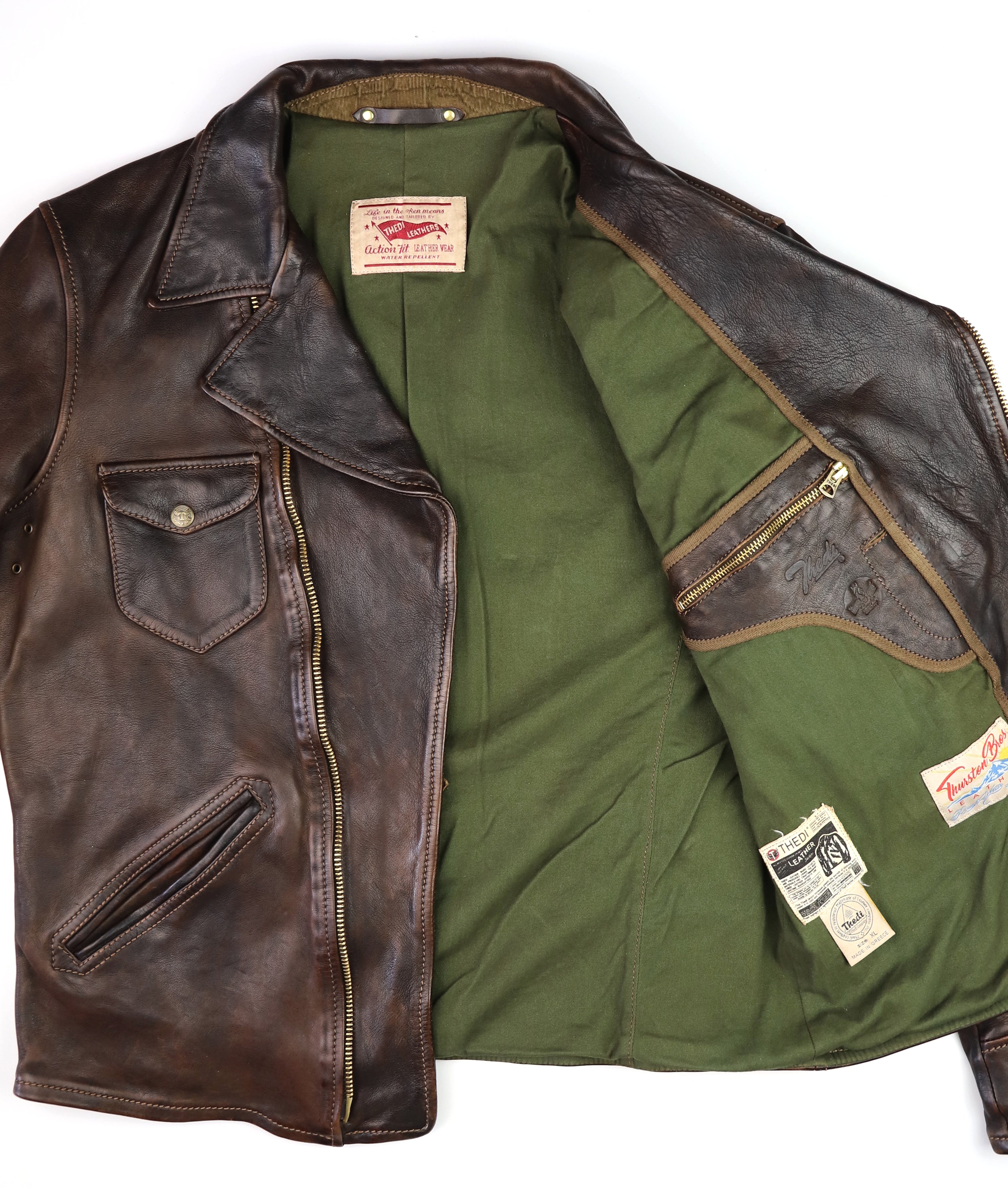 Thedi Evander Crosszip Half Belt, size XL, Chestnut Bruciato Horsehide