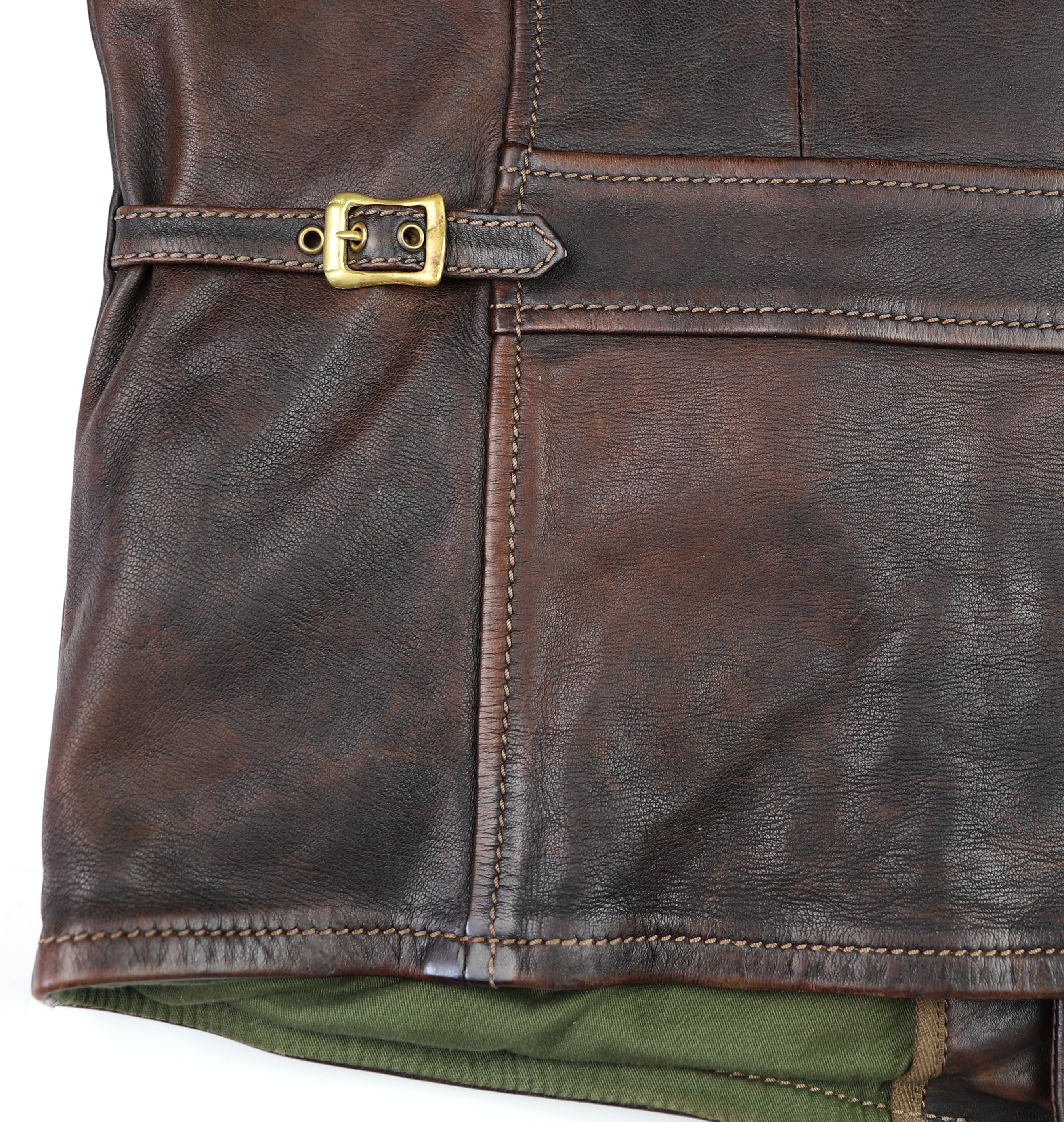 Thedi Evander Crosszip Half Belt, size XL, Chestnut Bruciato Horsehide