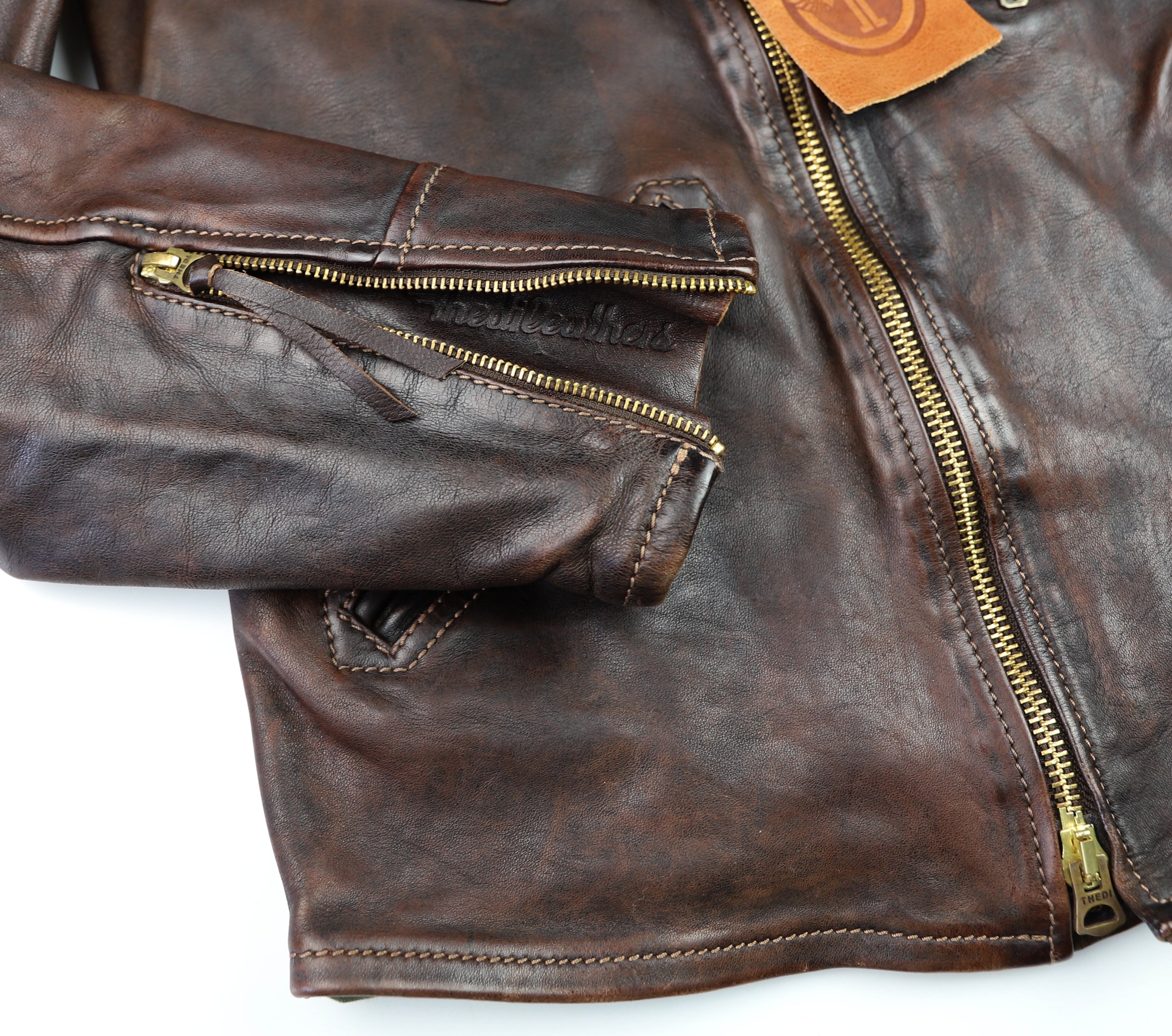 Thedi Evander Crosszip Half Belt, size XL, Chestnut Bruciato Horsehide