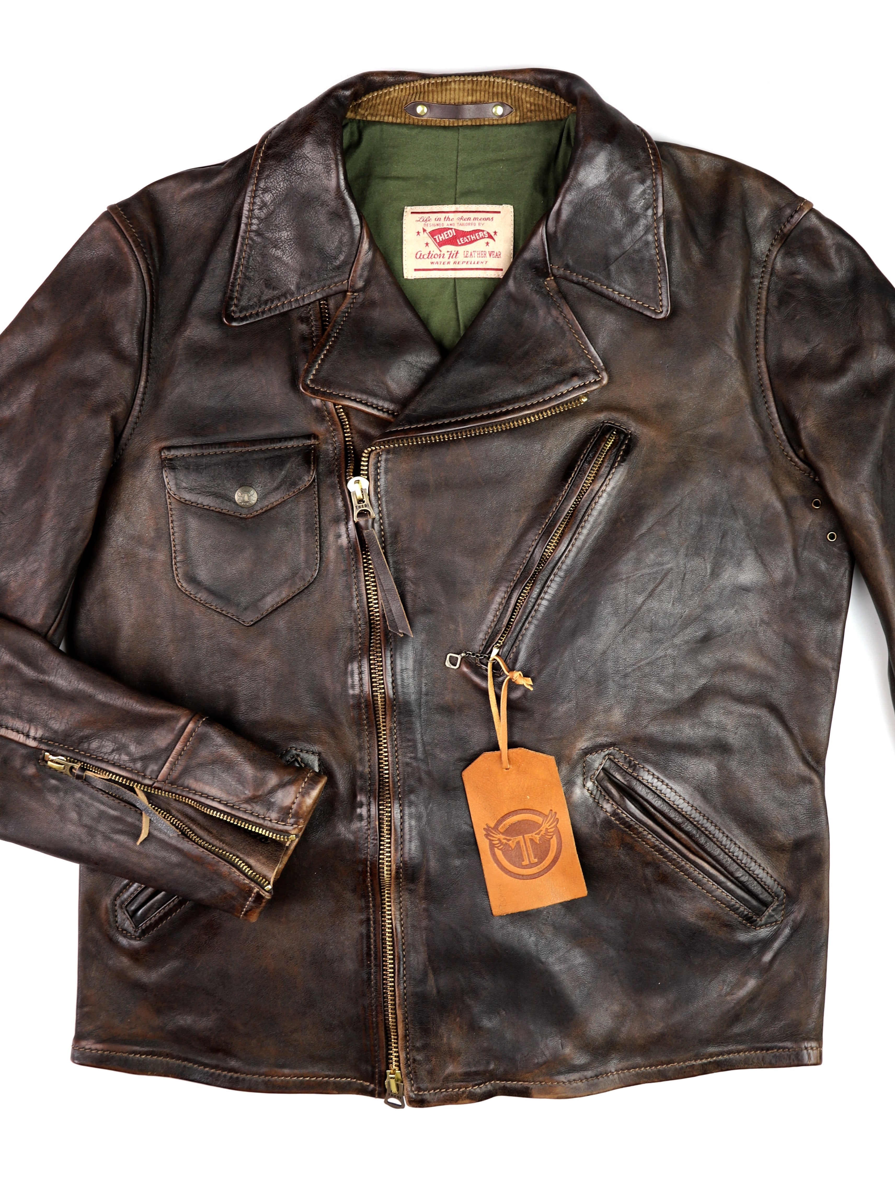 Thedi Evander Crosszip Half Belt, size XL, Chestnut Bruciato Horsehide