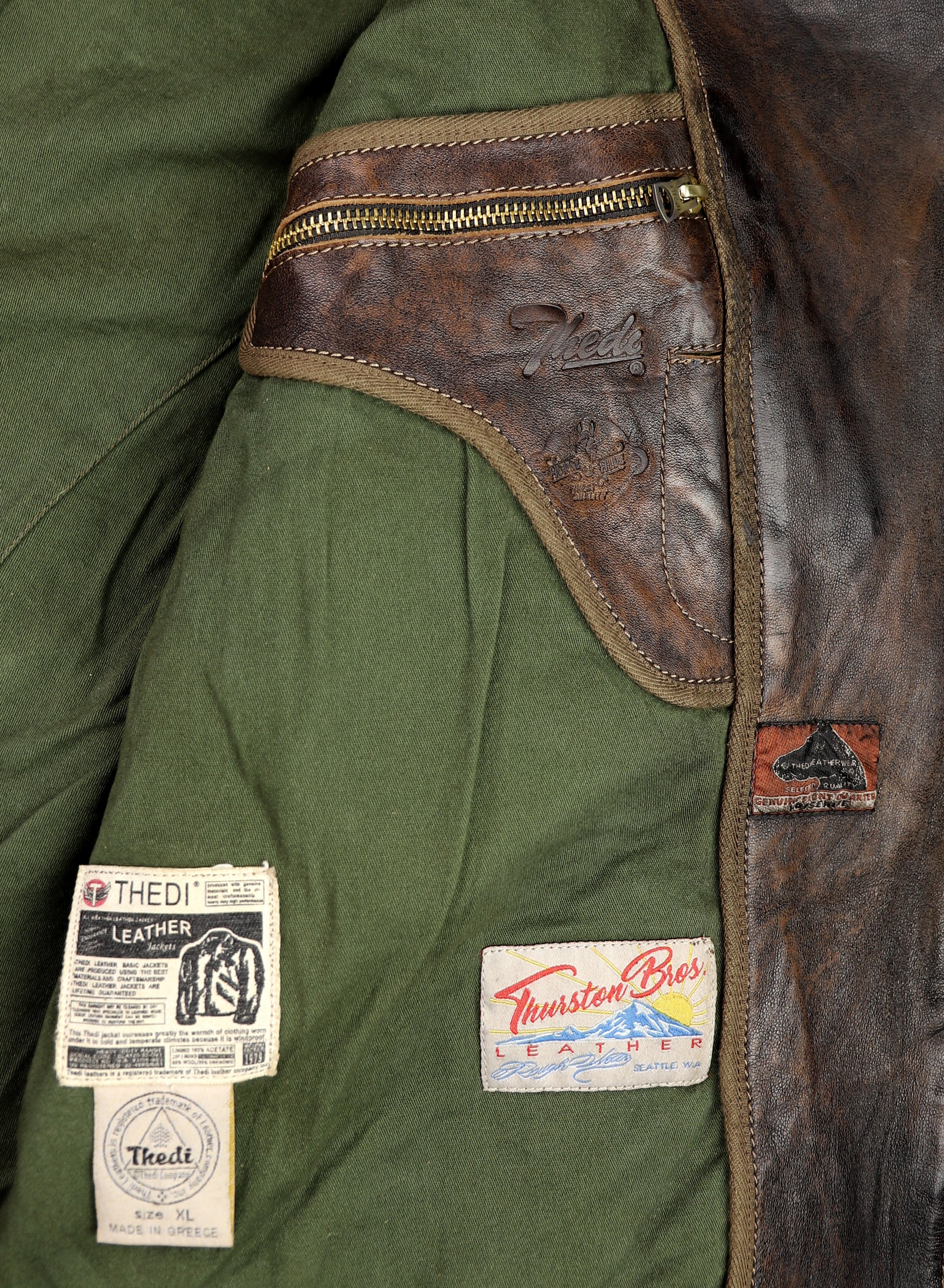 Thedi Evander Crosszip Half Belt, size XL, Chestnut Bruciato Horsehide