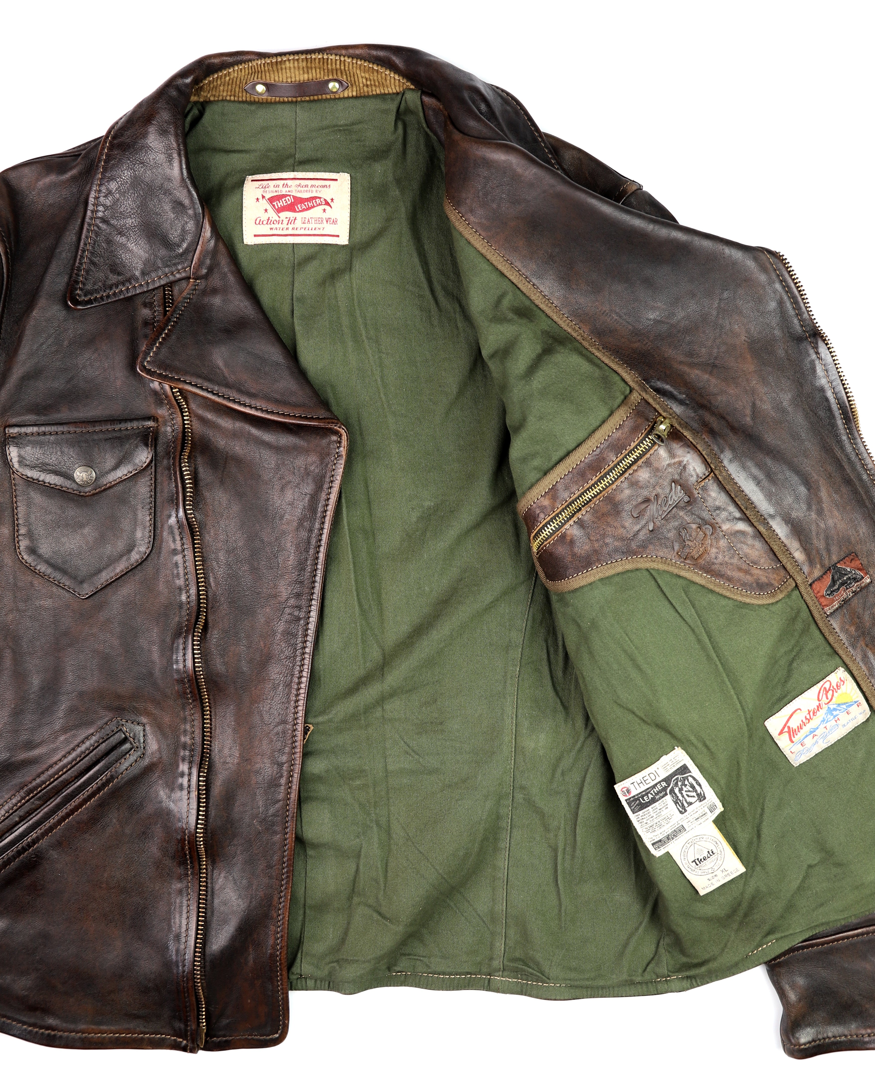 Thedi Evander Crosszip Half Belt, size XL, Chestnut Bruciato Horsehide