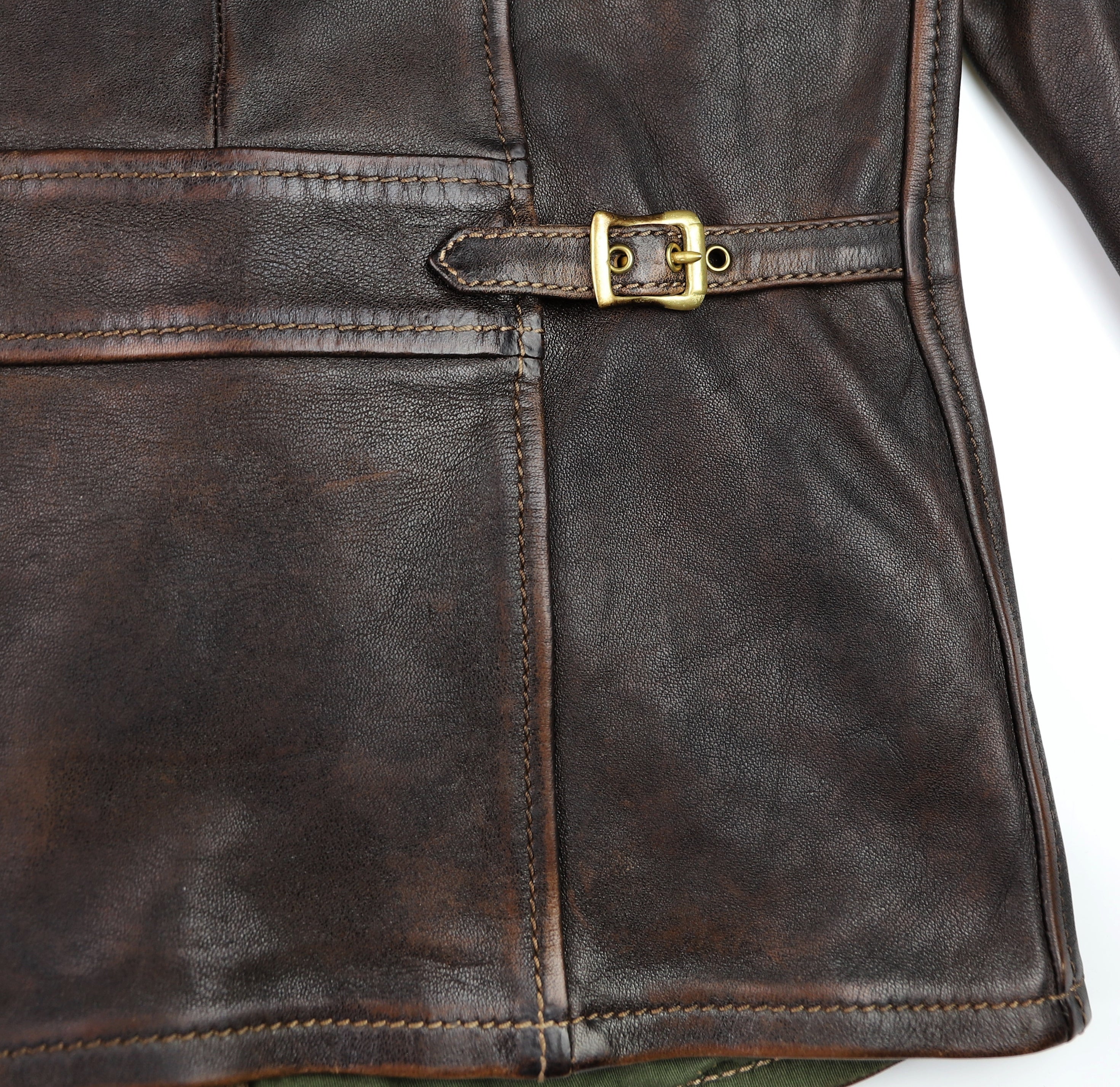 Thedi Evander Crosszip Half Belt, size XL, Chestnut Bruciato Horsehide