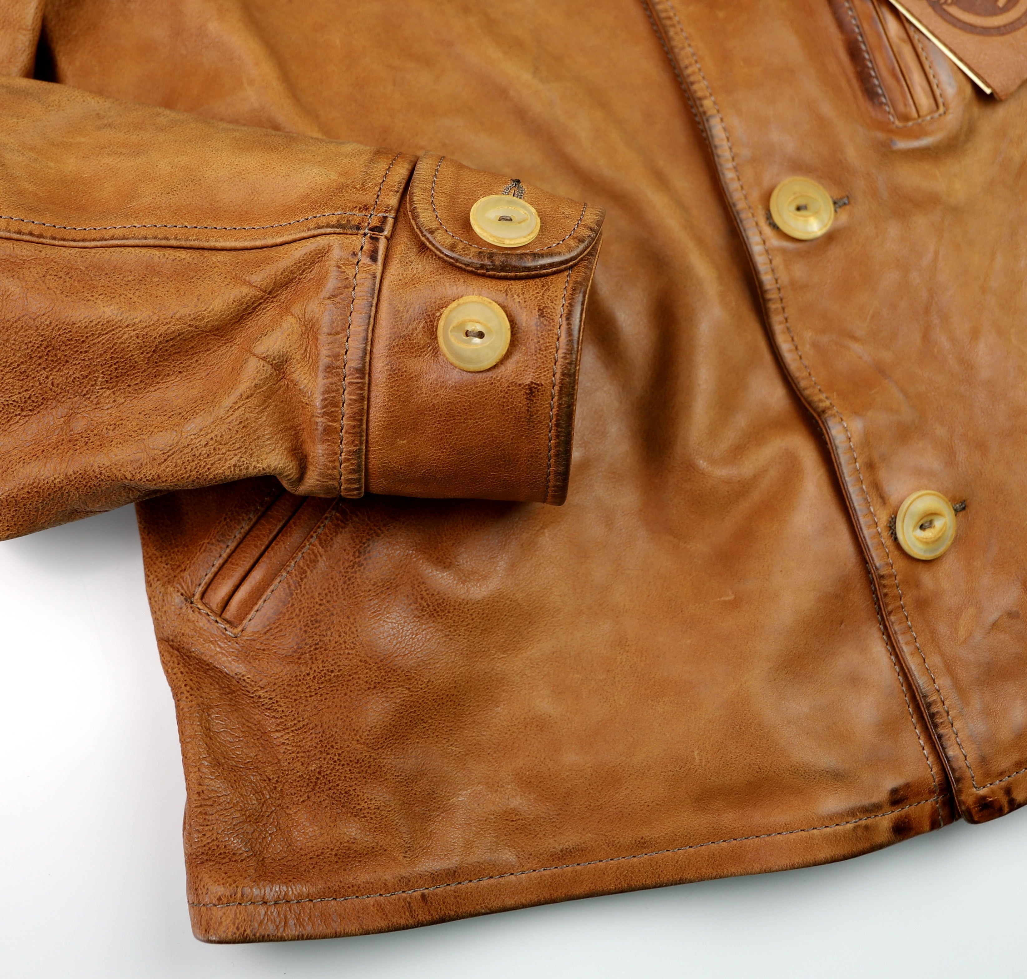 Thedi Hektor Half Belt, size Large, Cognac Buffalo