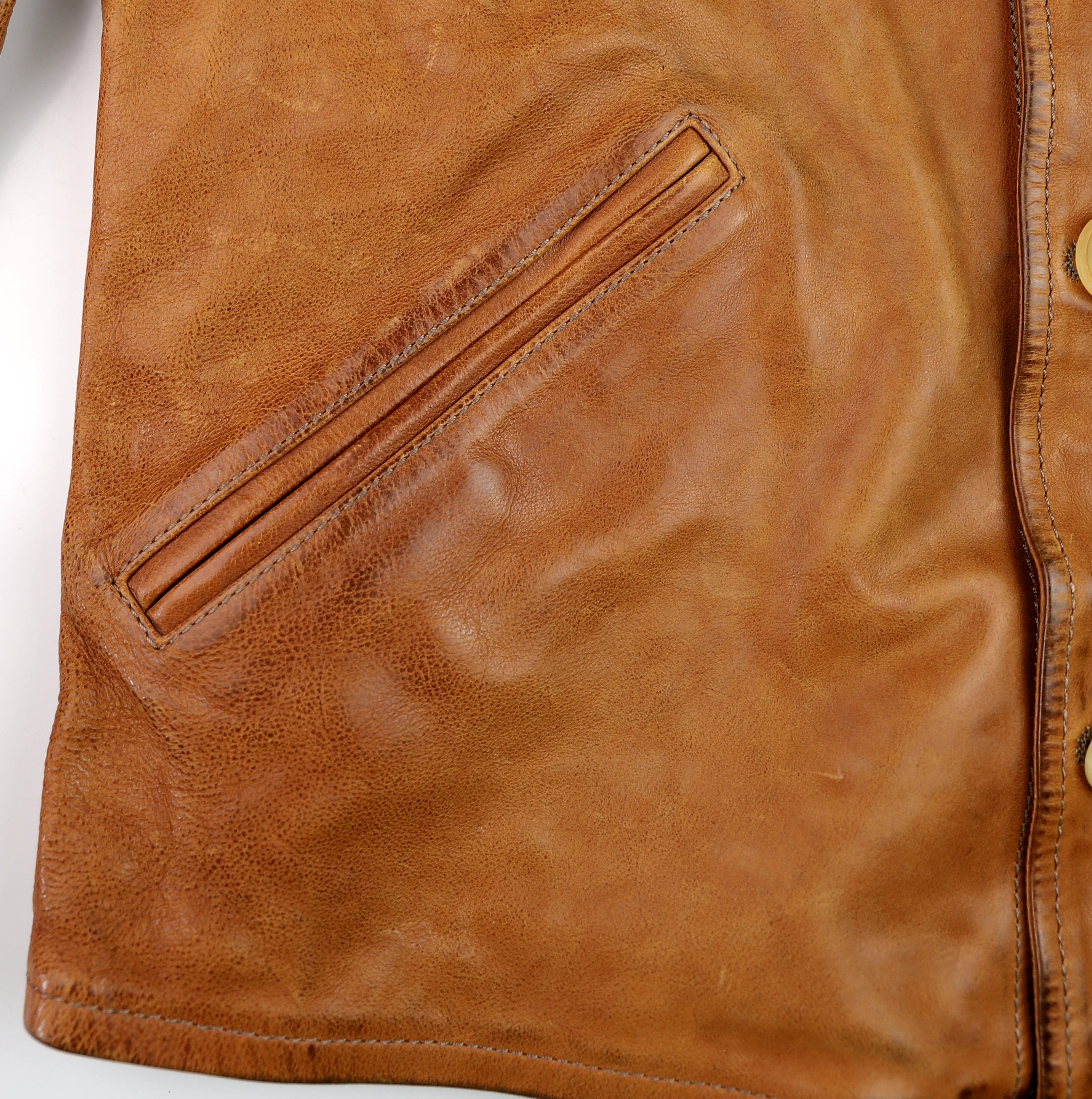 Thedi Hektor Half Belt, size Large, Cognac Buffalo