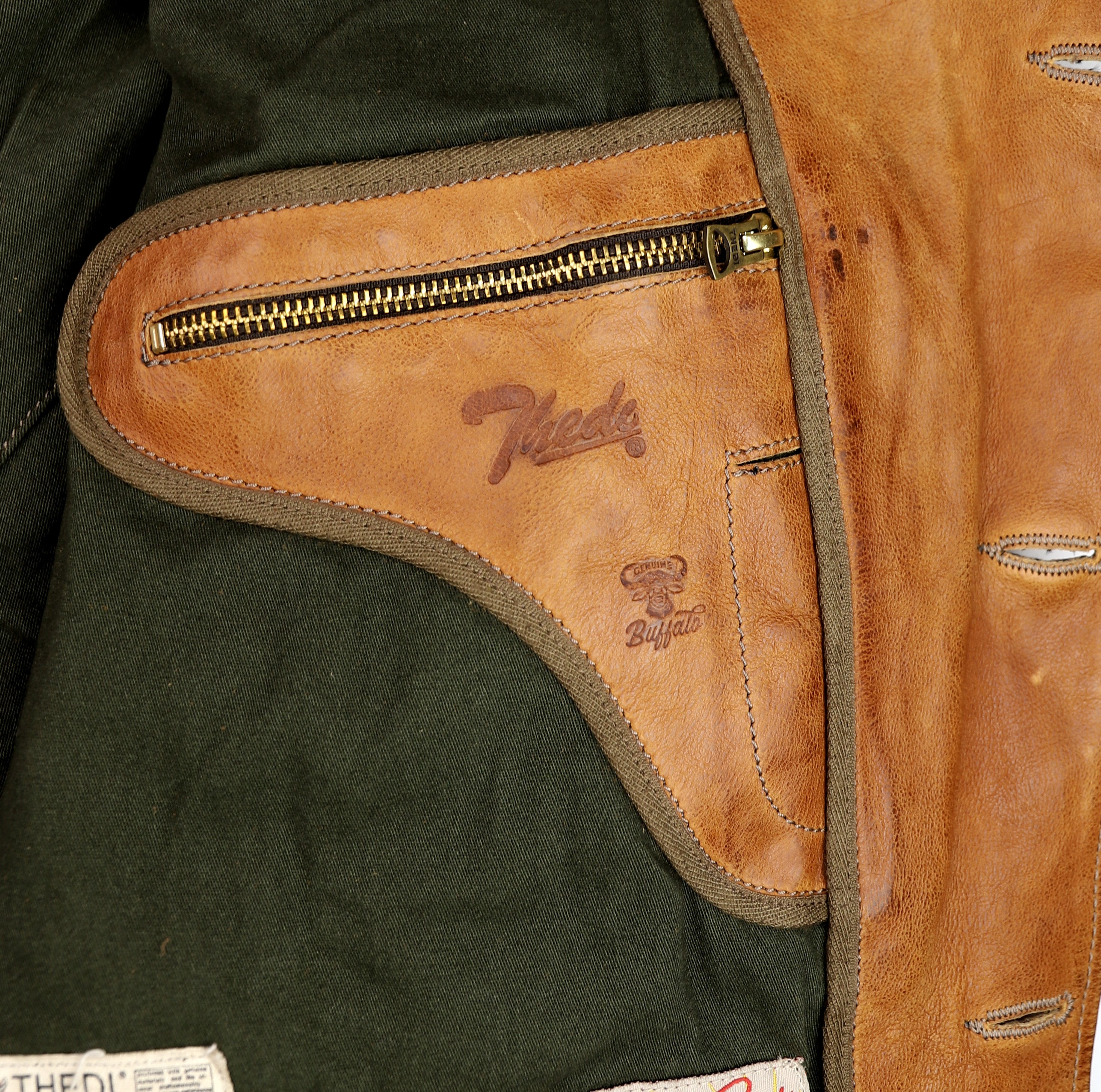 Thedi Hektor Half Belt, size Large, Cognac Buffalo