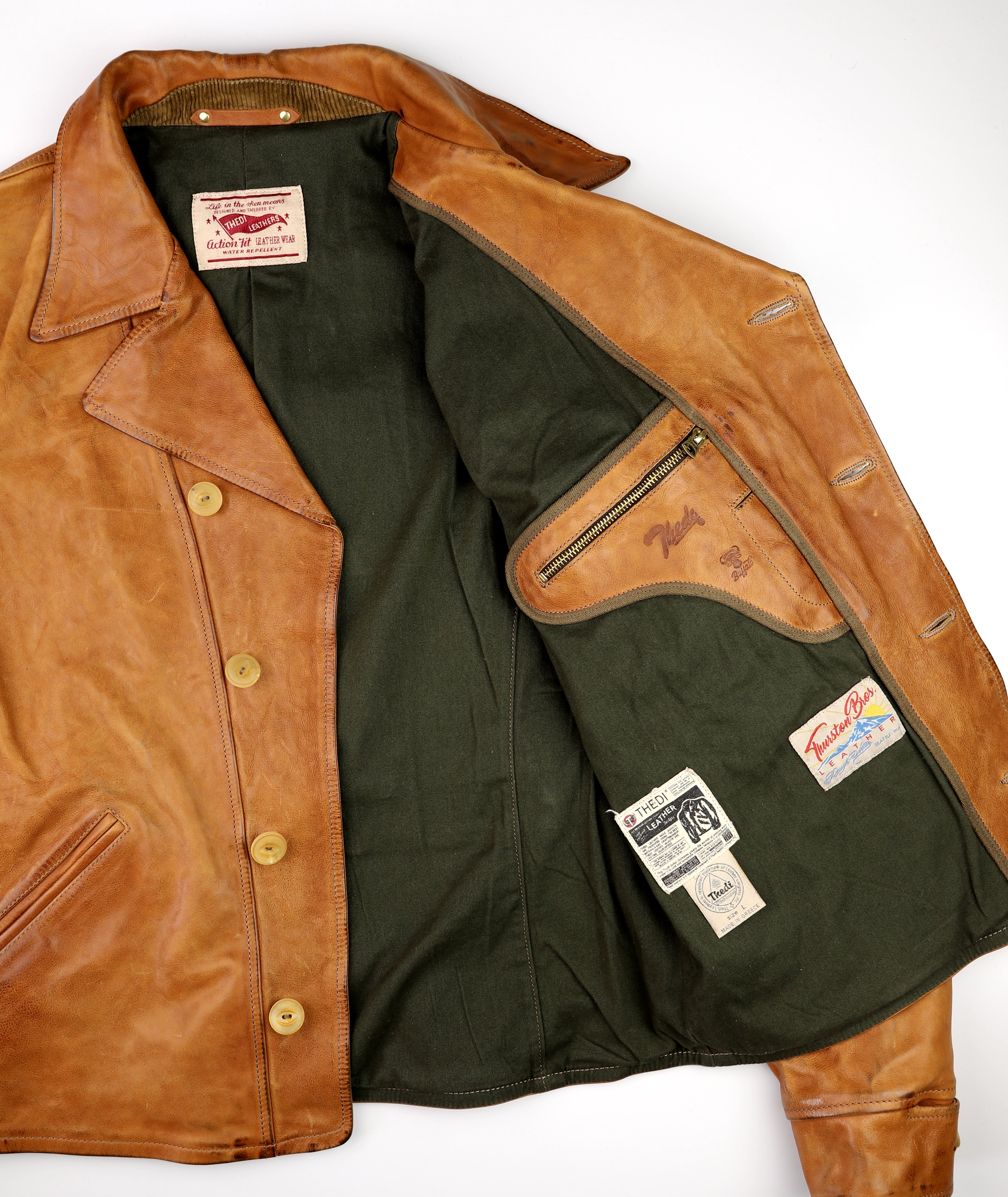 Thedi Hektor Half Belt, size Large, Cognac Buffalo