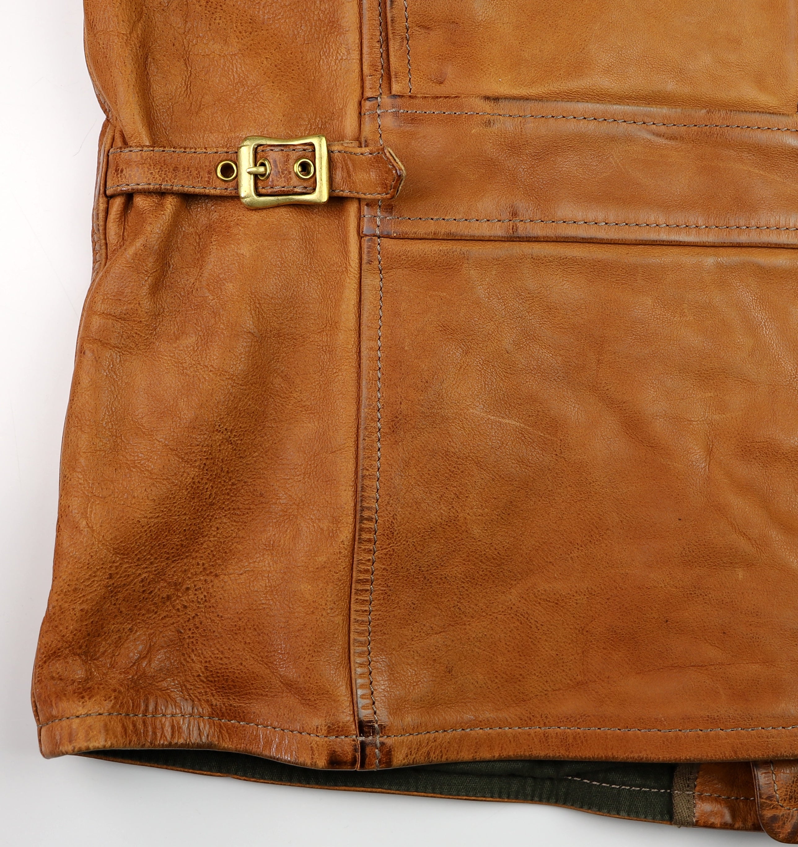 Thedi Hektor Half Belt, size Large, Cognac Buffalo