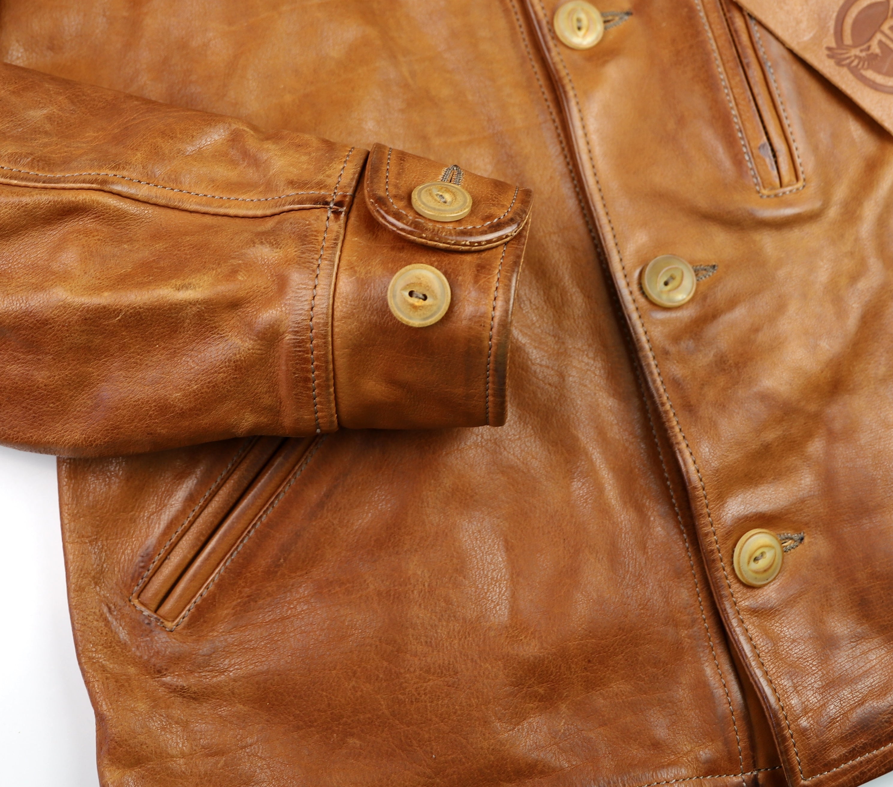 Thedi Hektor Half Belt, size Large, Cognac Buffalo