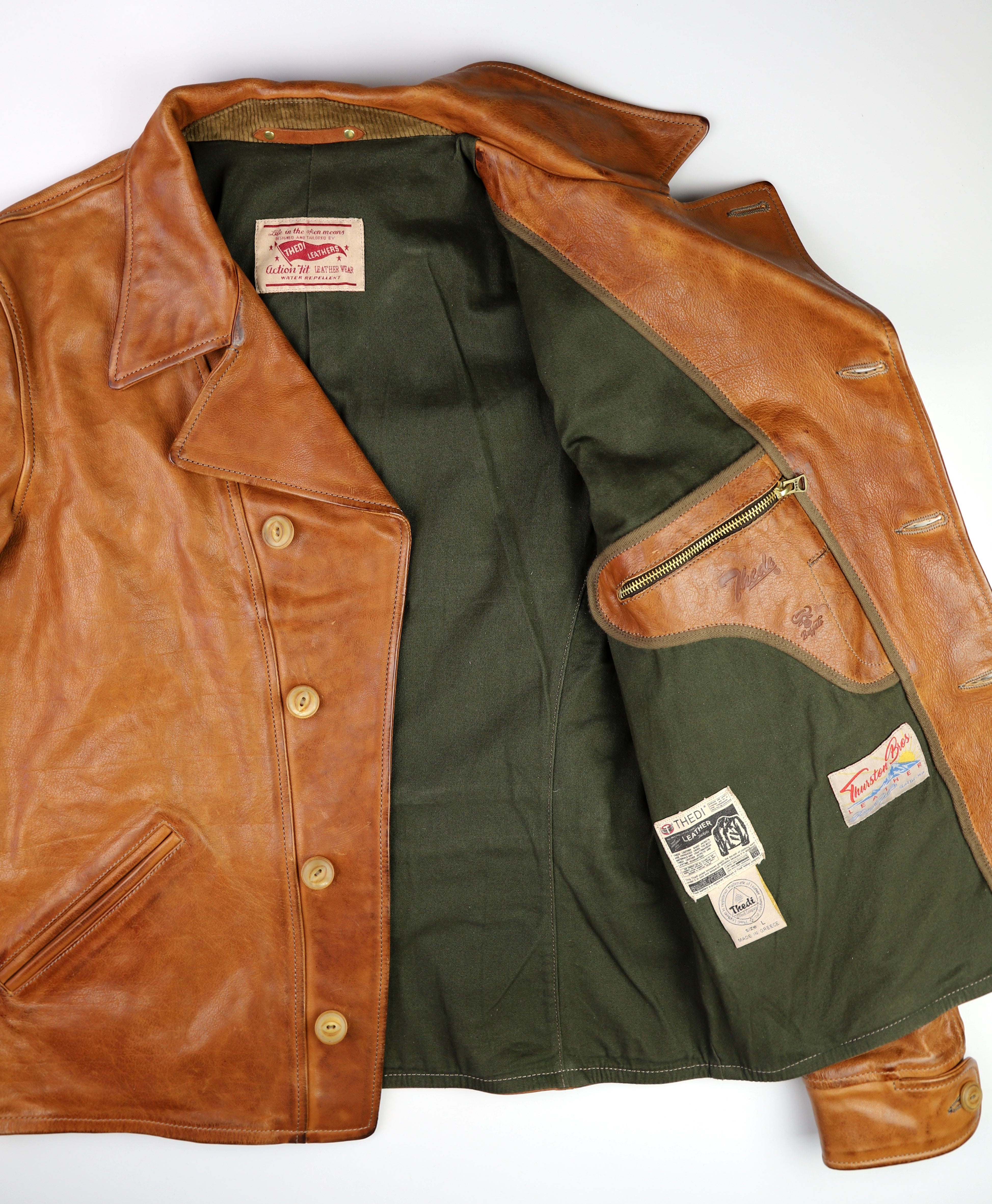 Thedi Hektor Half Belt, size Large, Cognac Buffalo