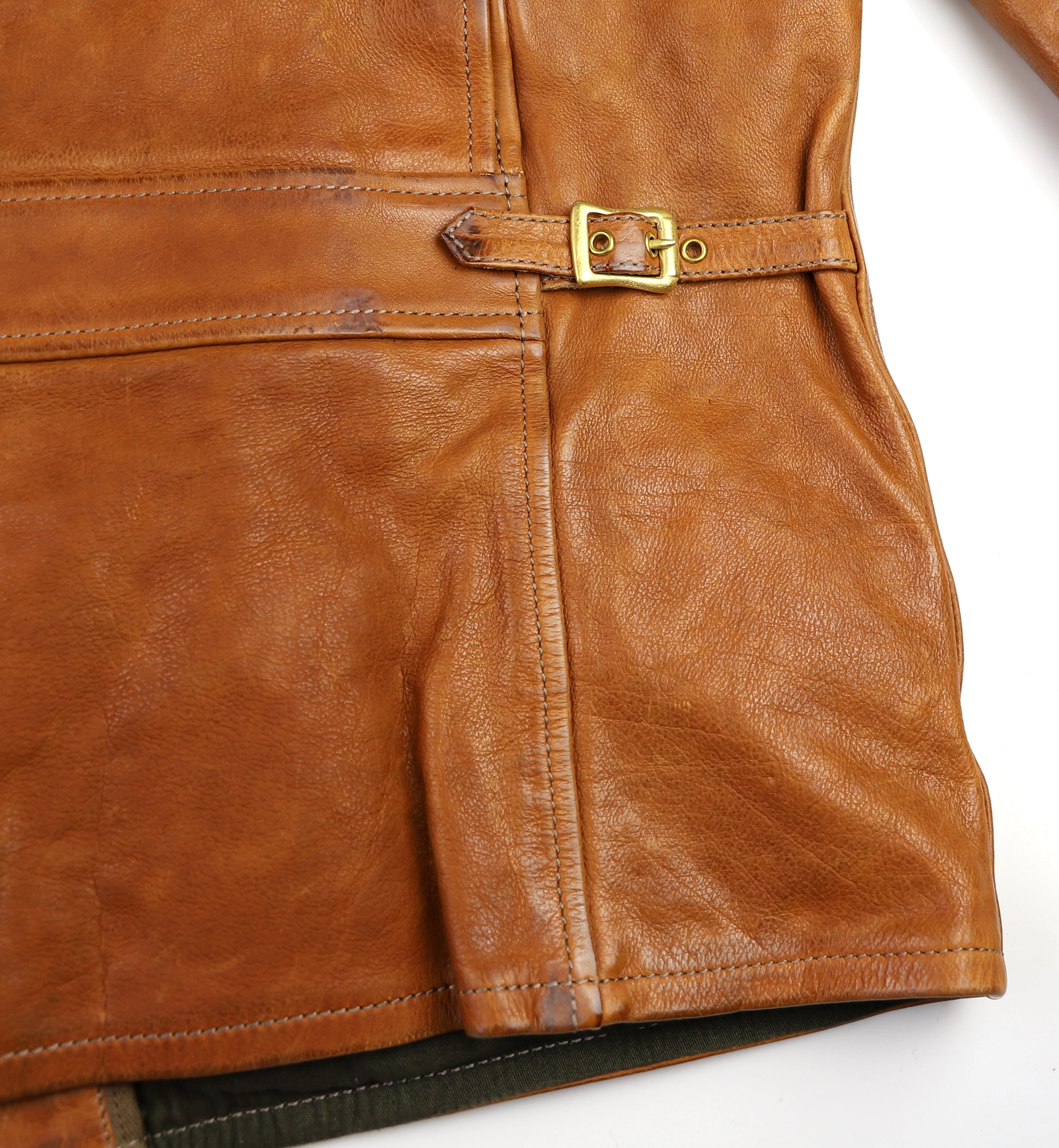 Thedi Hektor Half Belt, size Large, Cognac Buffalo