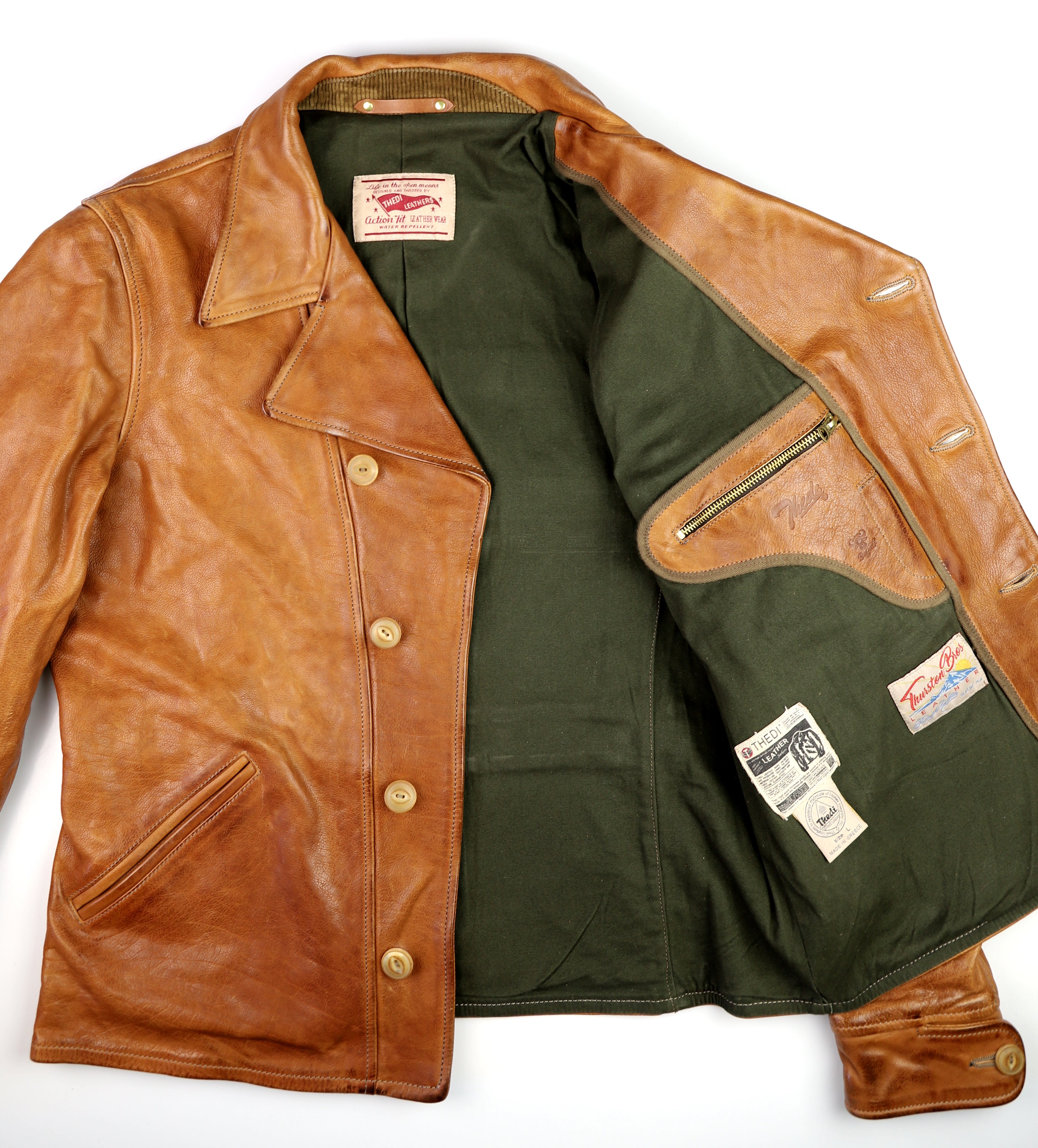 Thedi Hektor Half Belt, size Large, Cognac Buffalo