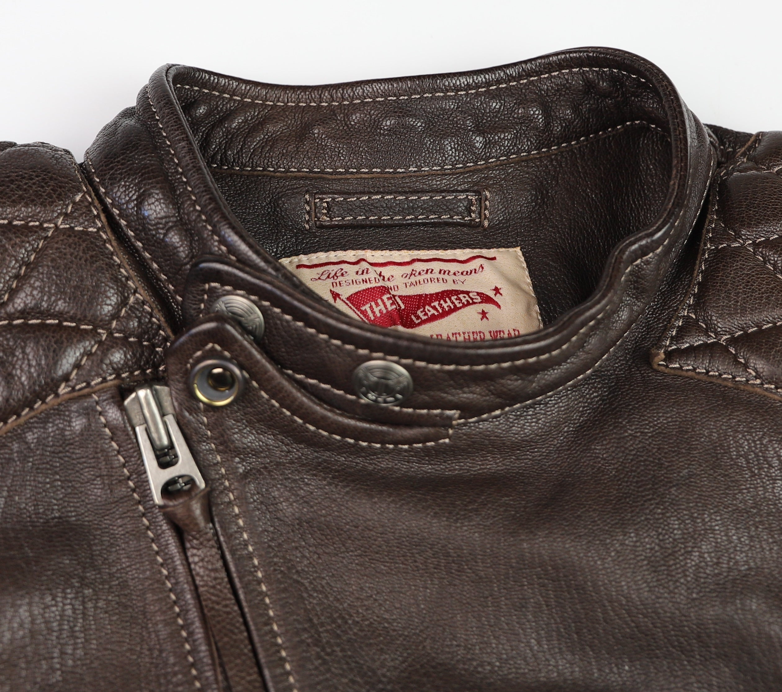Thedi Maximos Cafe Racer, size 2XL, Brown Calabria Goatskin