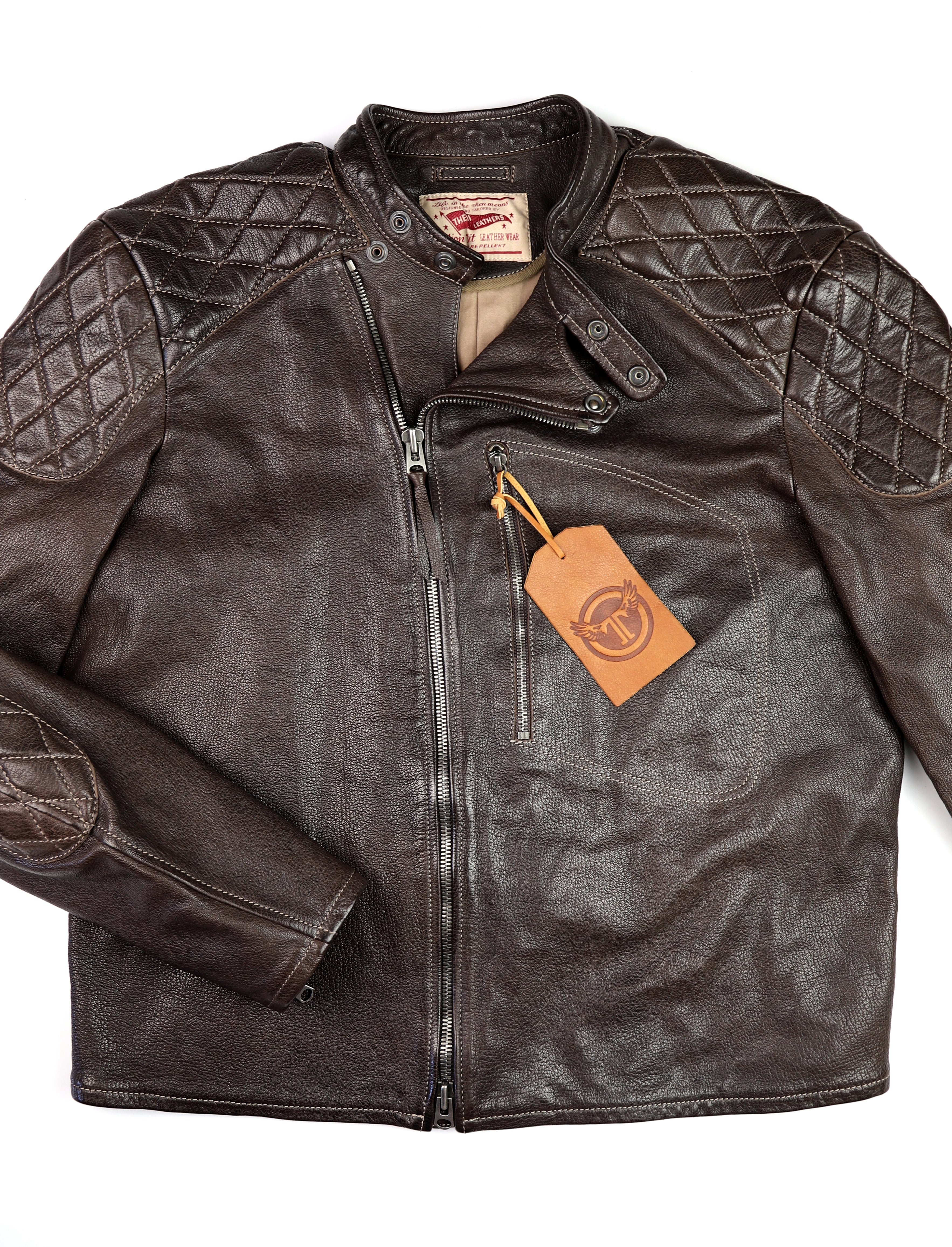 Thedi Maximos Cafe Racer, size 2XL, Brown Calabria Goatskin