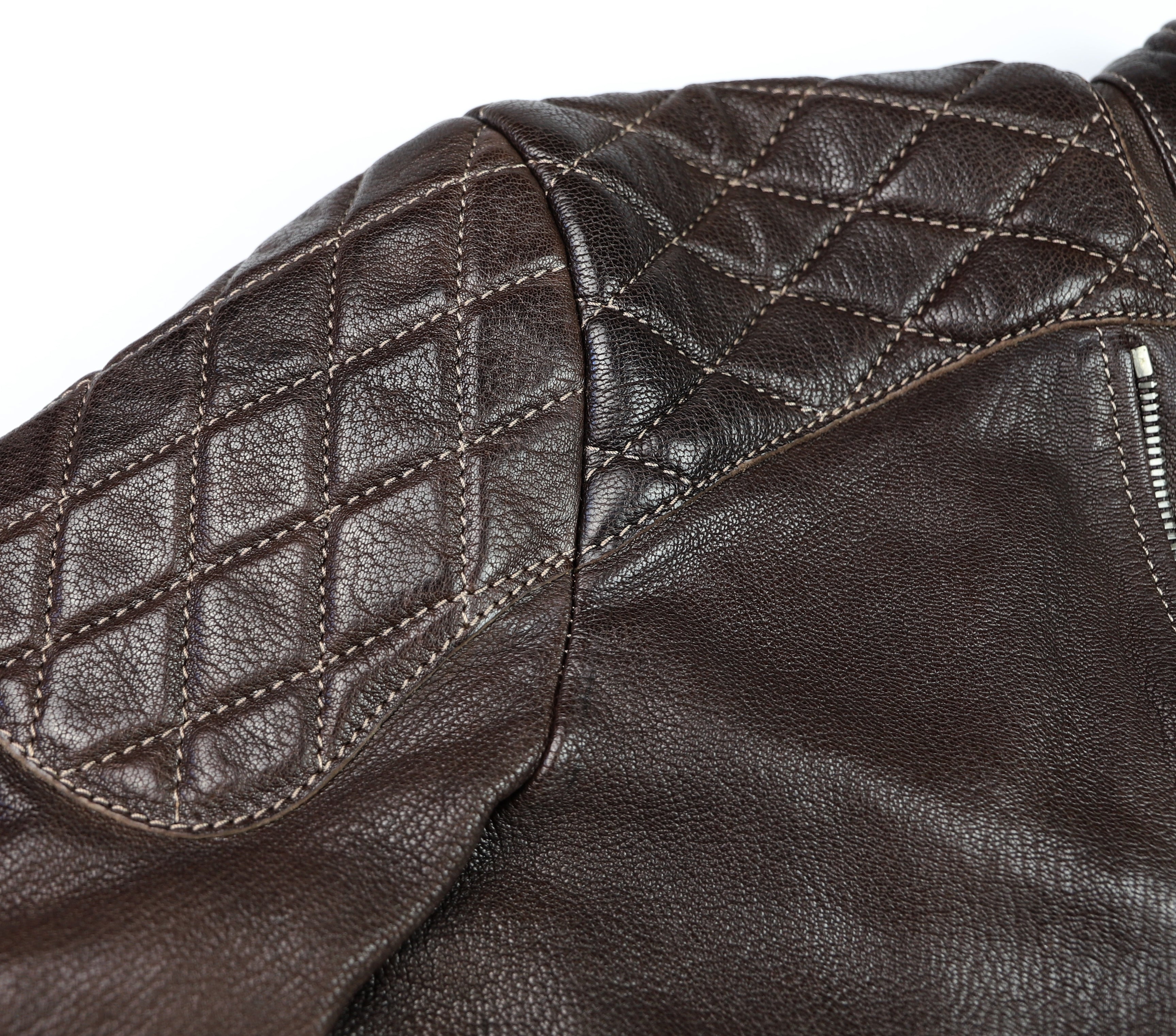 Thedi Maximos Cafe Racer, size 2XL, Brown Calabria Goatskin