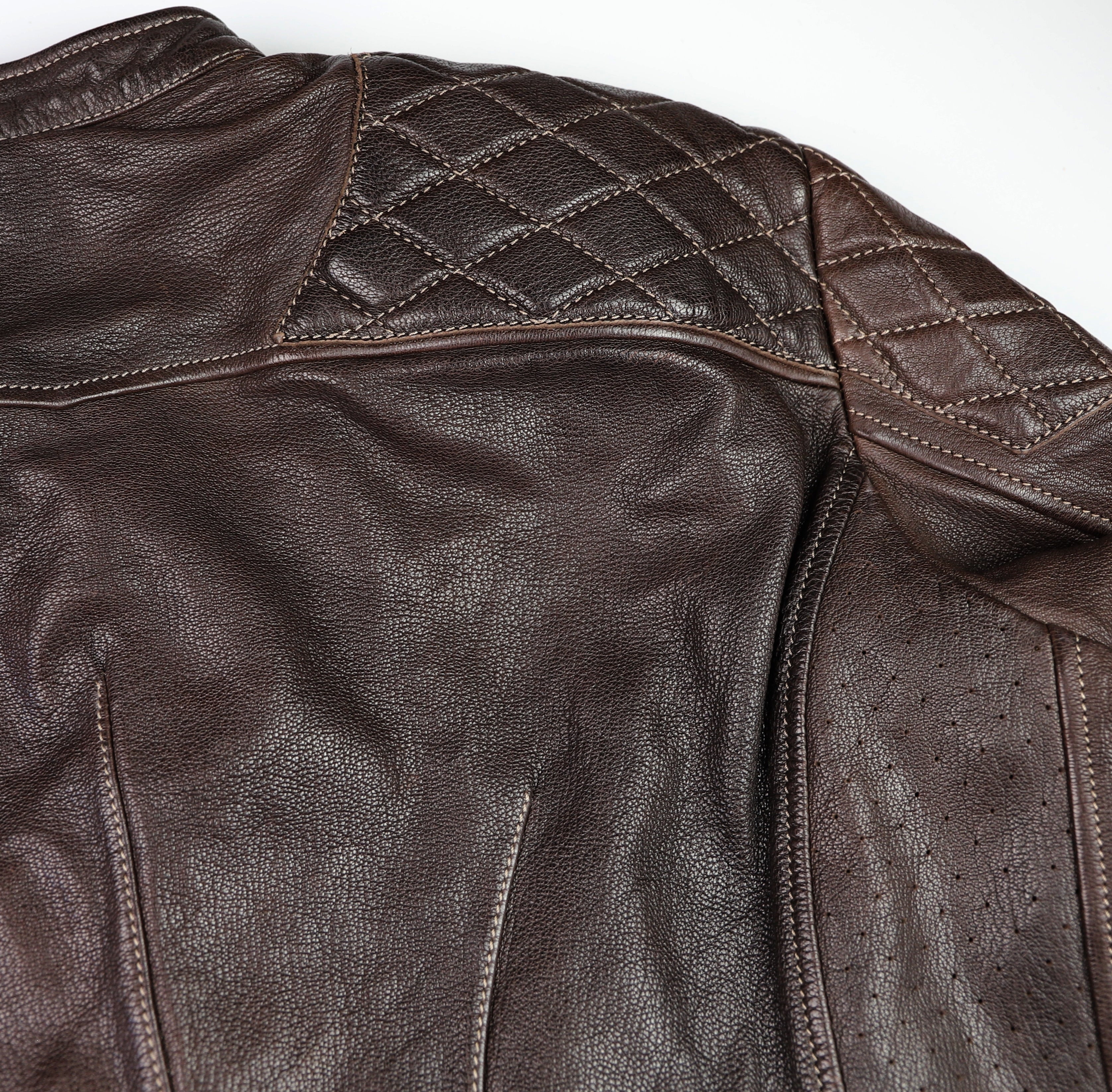 Thedi Maximos Cafe Racer, size 2XL, Brown Calabria Goatskin