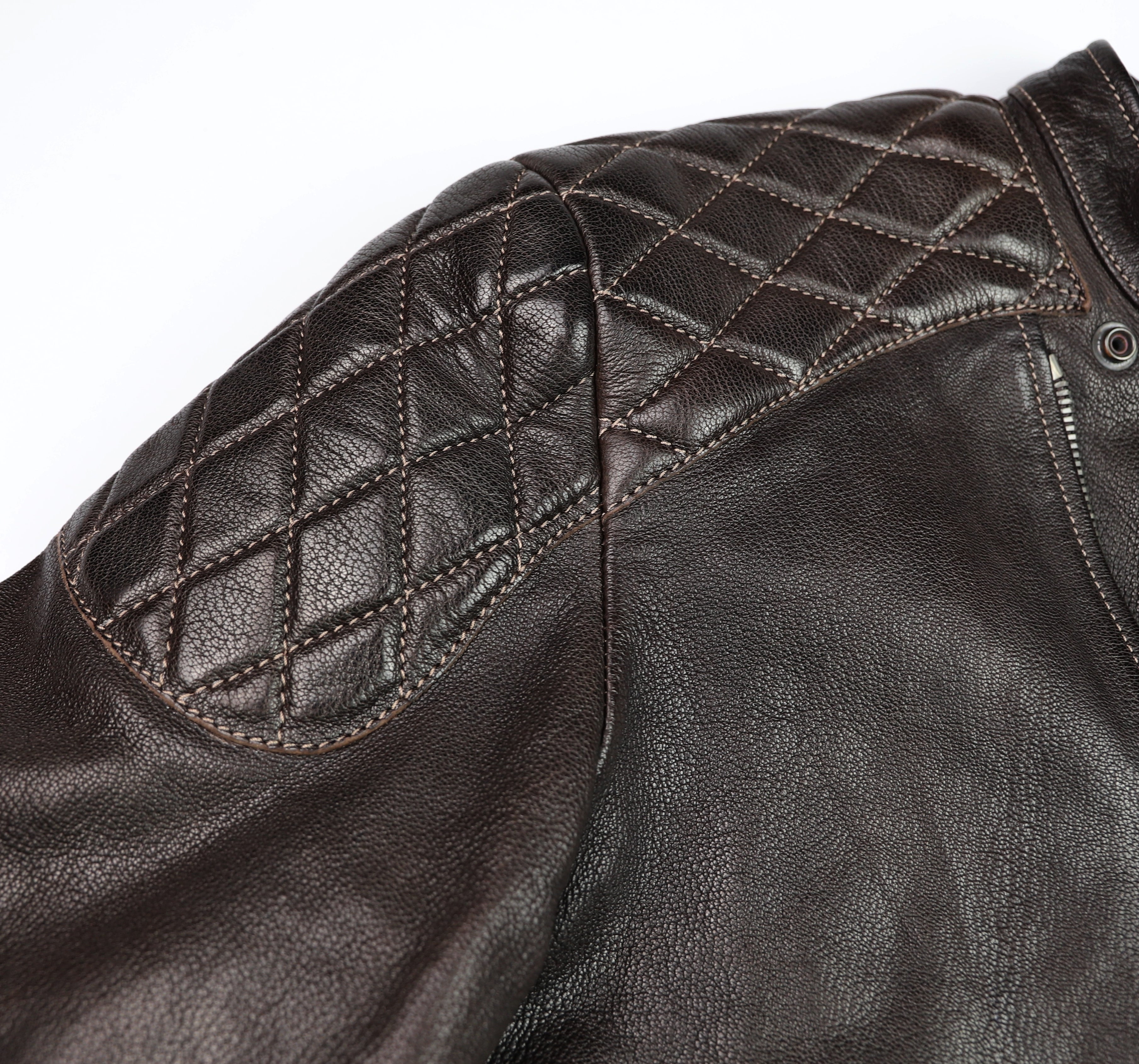 Thedi Maximos Cafe Racer, size XL/Long, Brown Calabria Goatskin, Like New