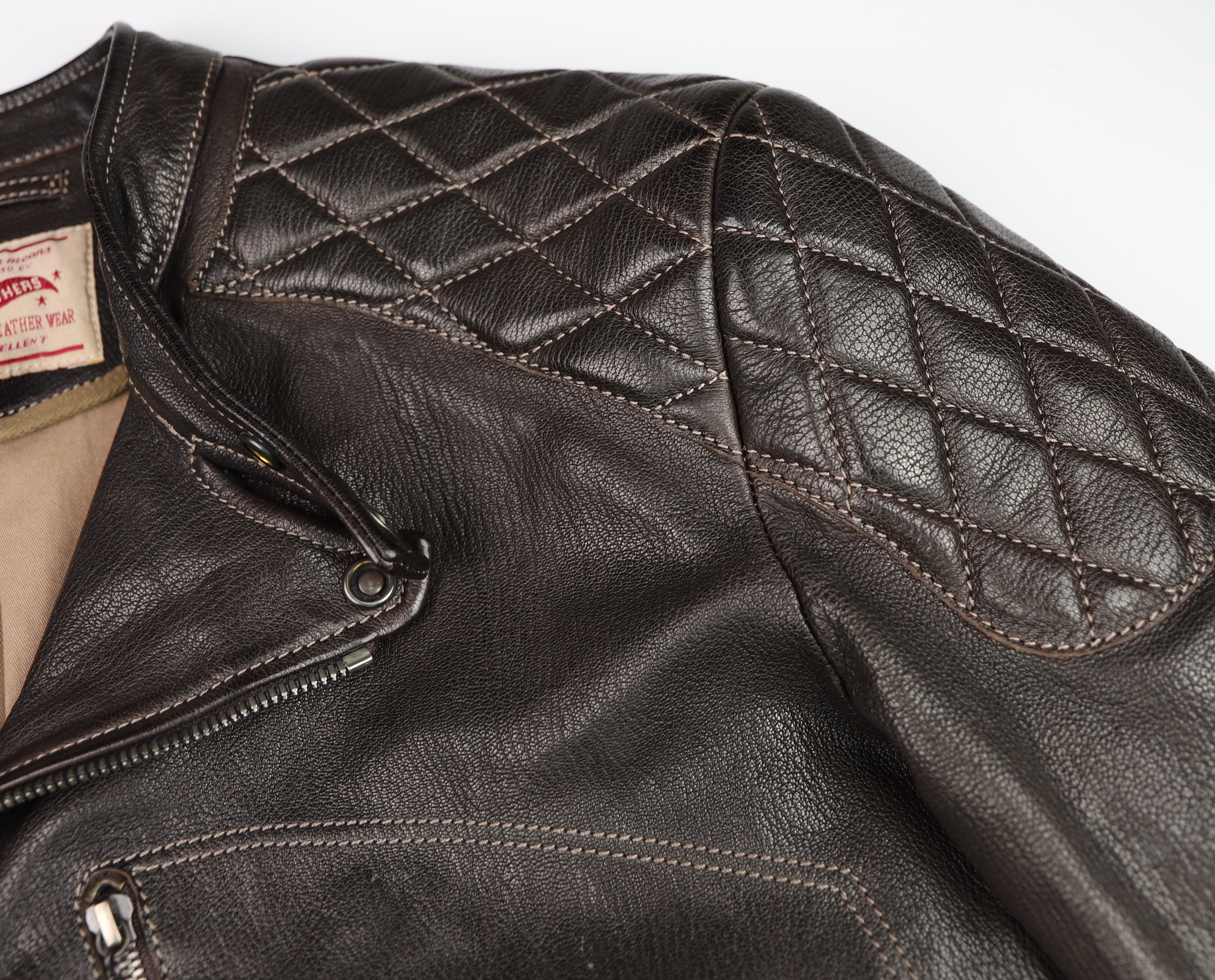 Thedi Maximos Cafe Racer, size XL/Long, Brown Calabria Goatskin, Like New