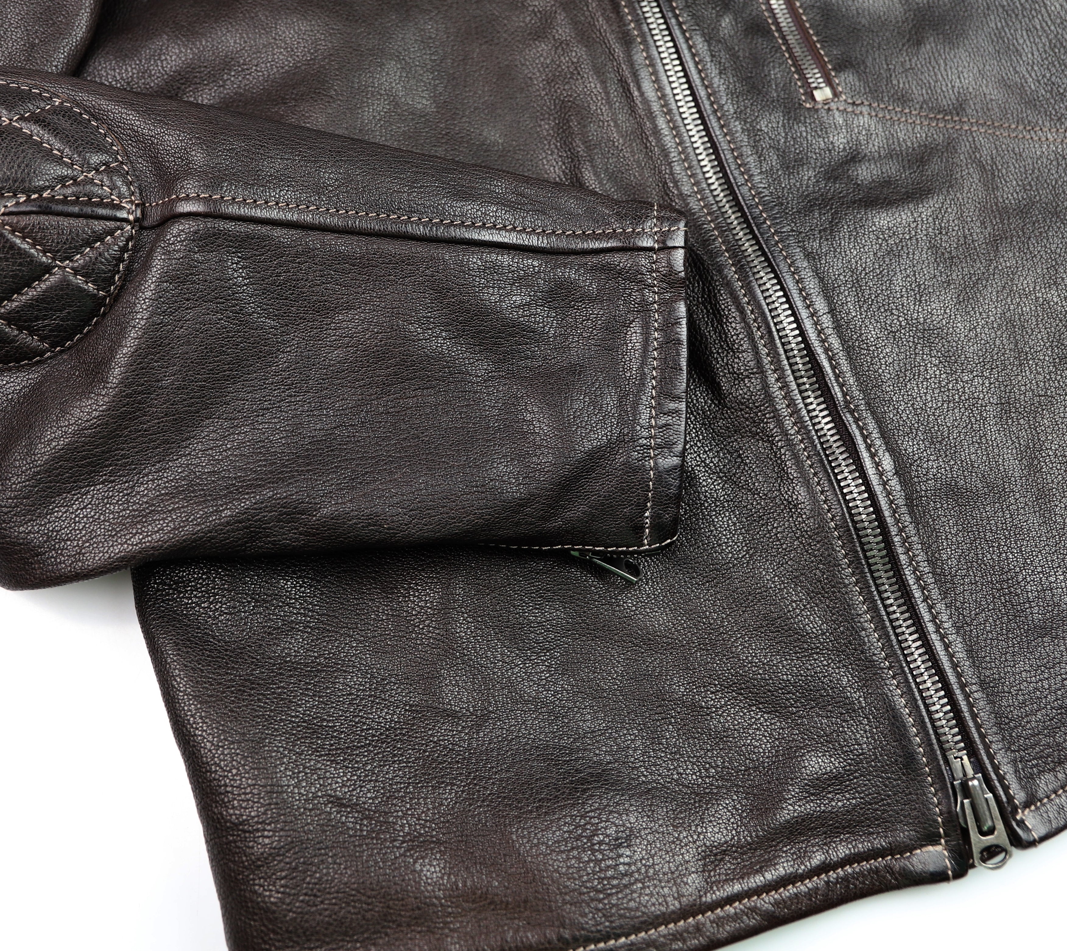 Thedi Maximos Cafe Racer, size XL/Long, Brown Calabria Goatskin, Like New