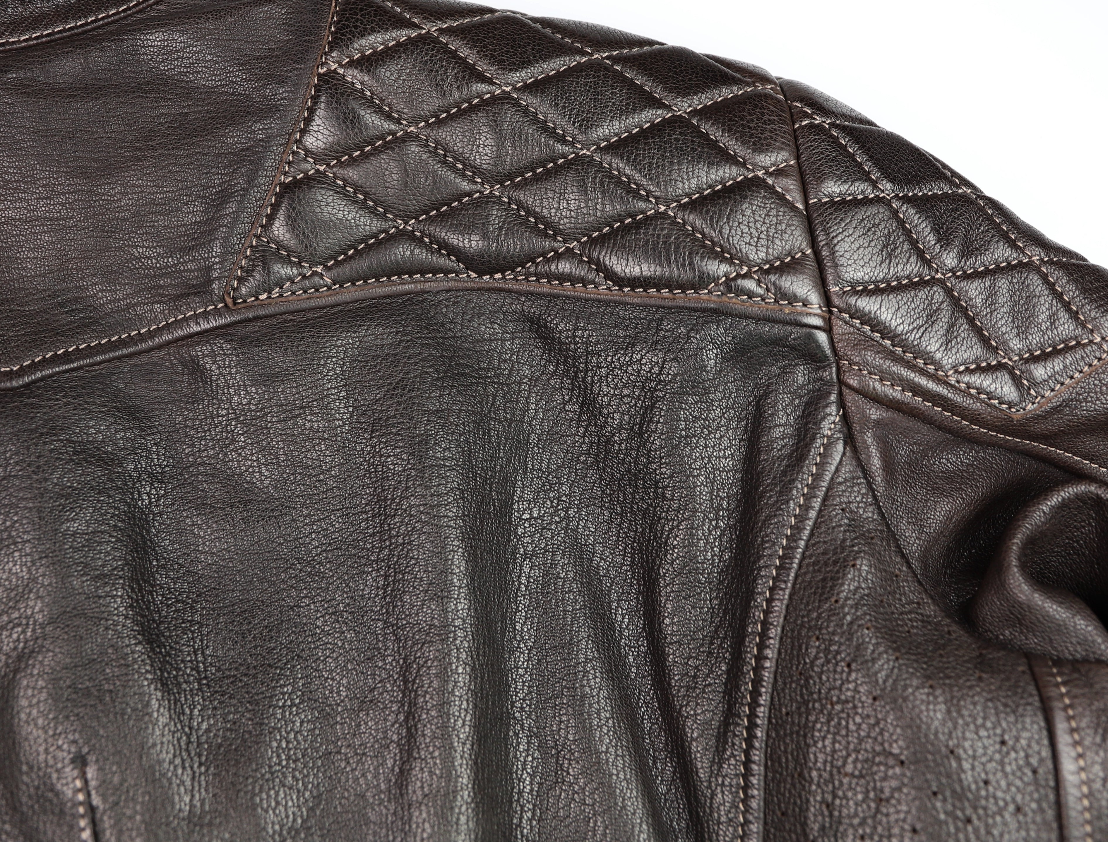 Thedi Maximos Cafe Racer, size XL/Long, Brown Calabria Goatskin, Like New