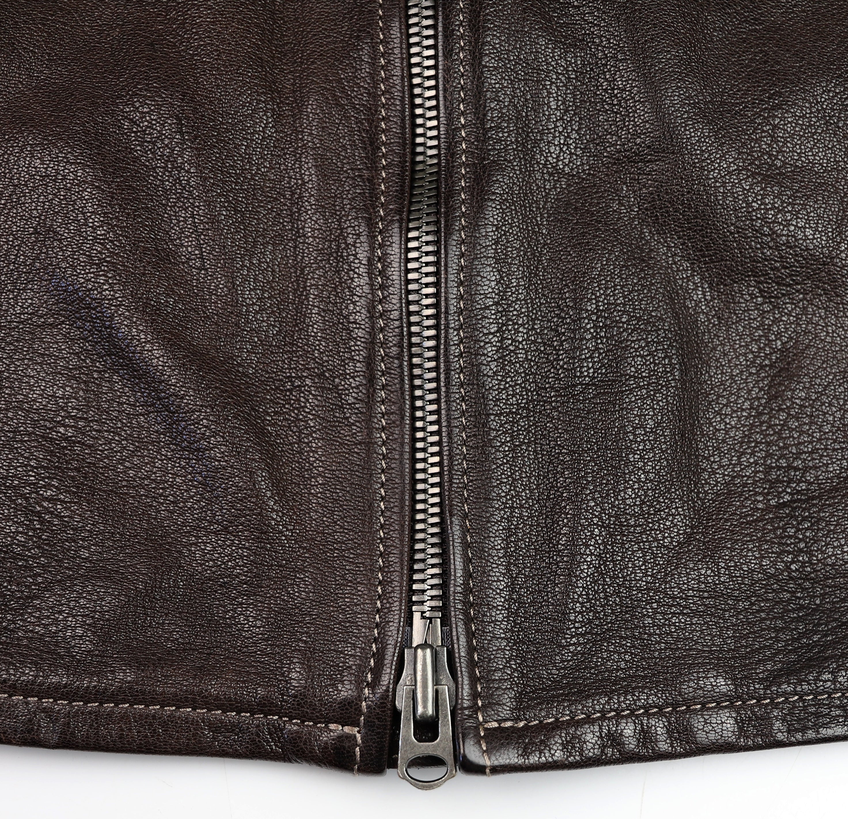 Thedi Maximos Cafe Racer, size Large, Brown Calabria Goatskin