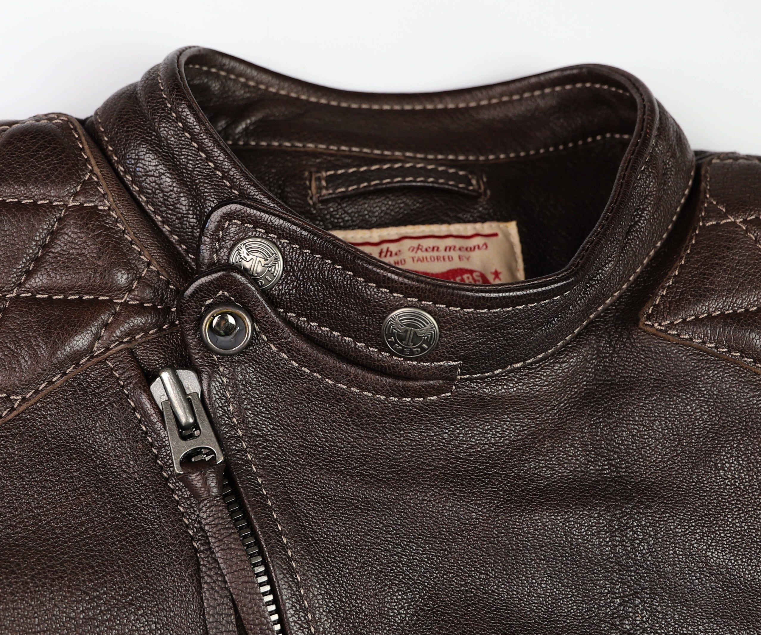 Thedi Maximos Cafe Racer, size Large, Brown Calabria Goatskin