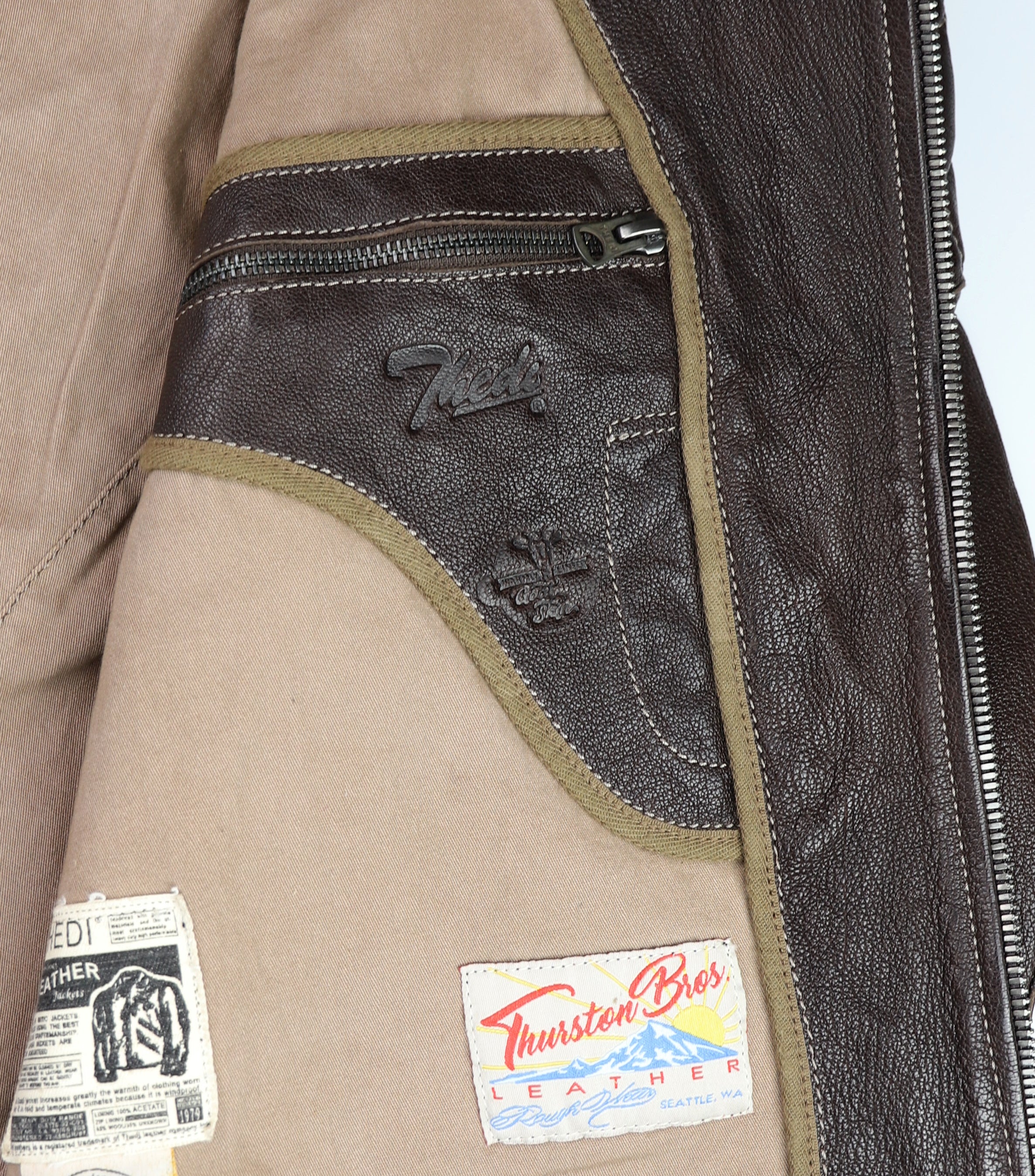 Thedi Maximos Cafe Racer, size Large, Brown Calabria Goatskin