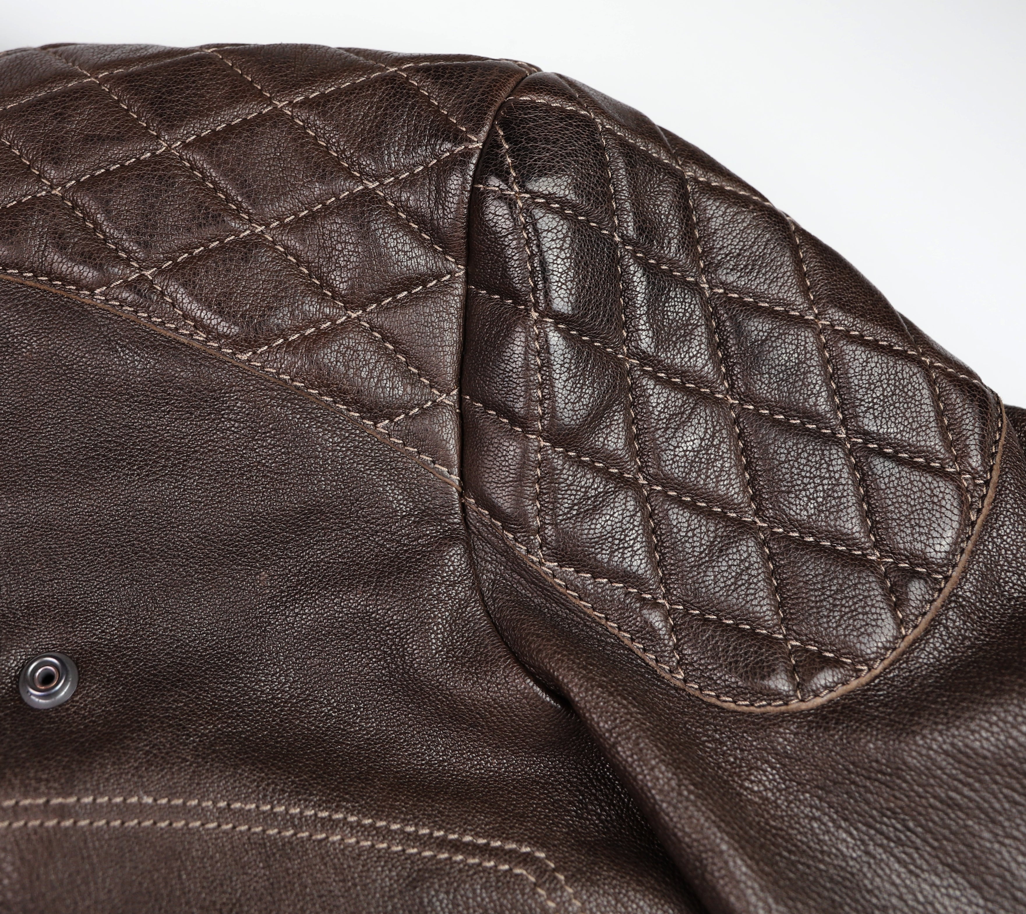 Thedi Maximos Cafe Racer, size Large, Brown Calabria Goatskin