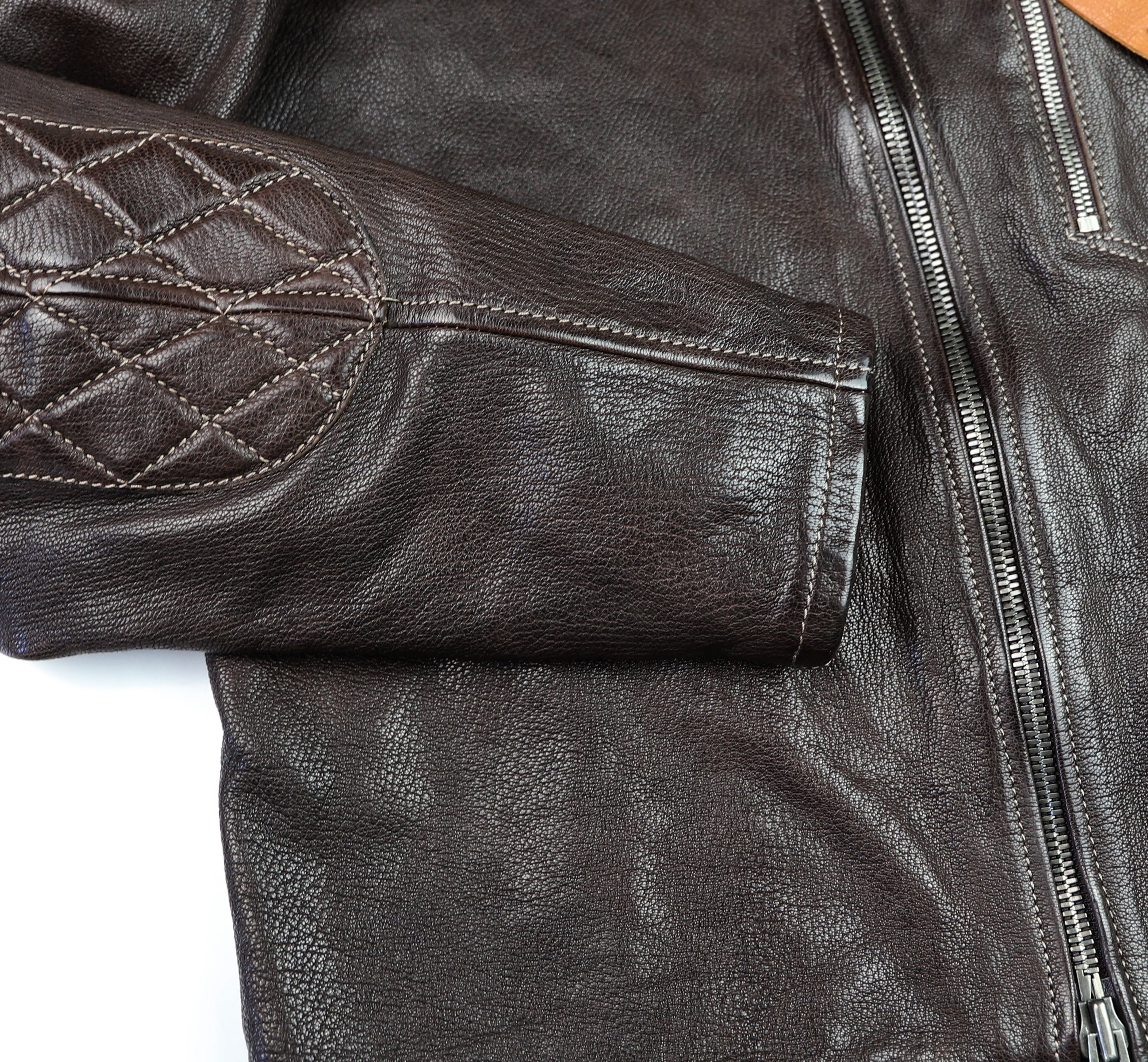 Thedi Maximos Cafe Racer, size Large, Brown Calabria Goatskin